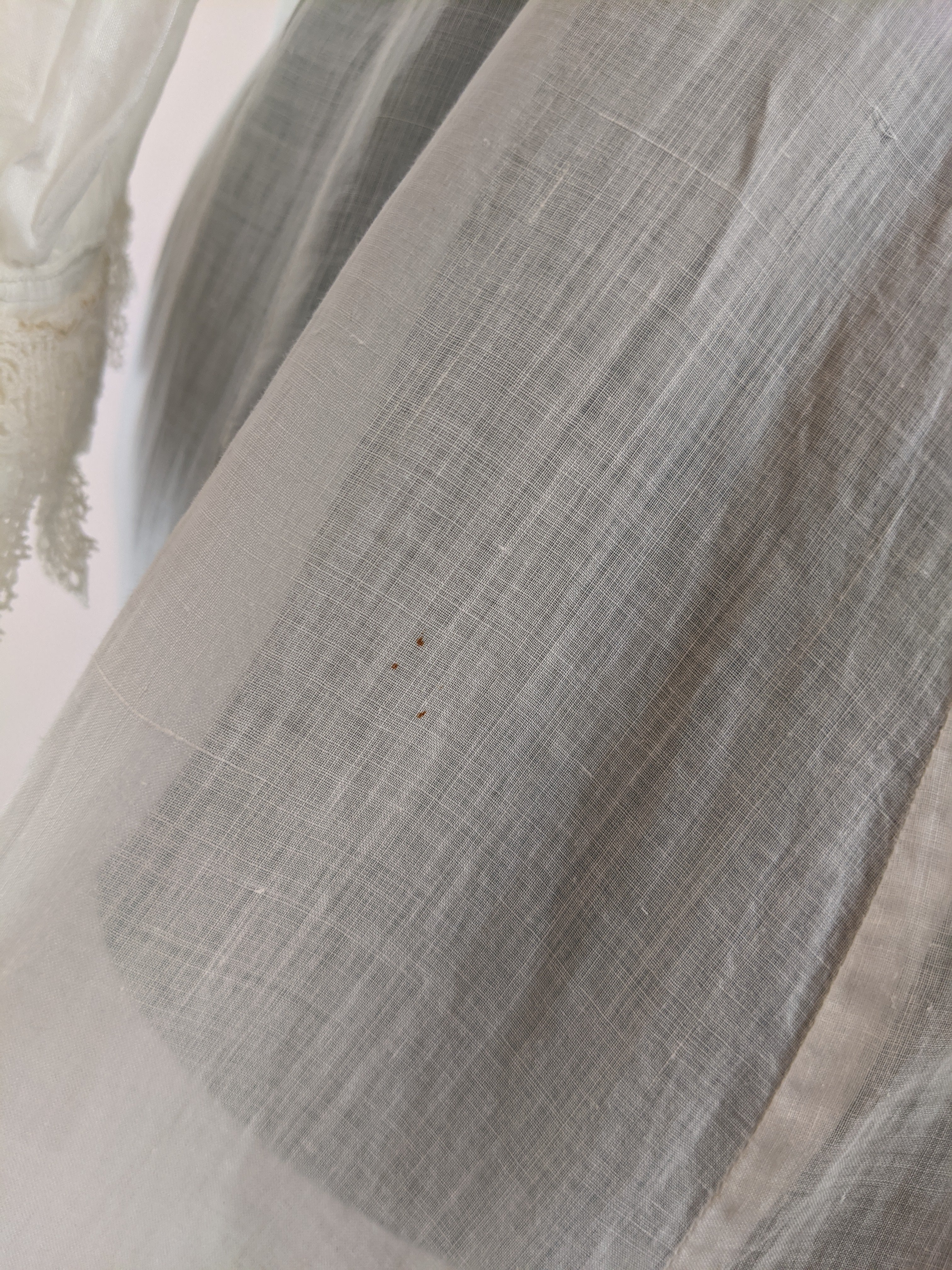Edwardian White Cotton Lace Gown