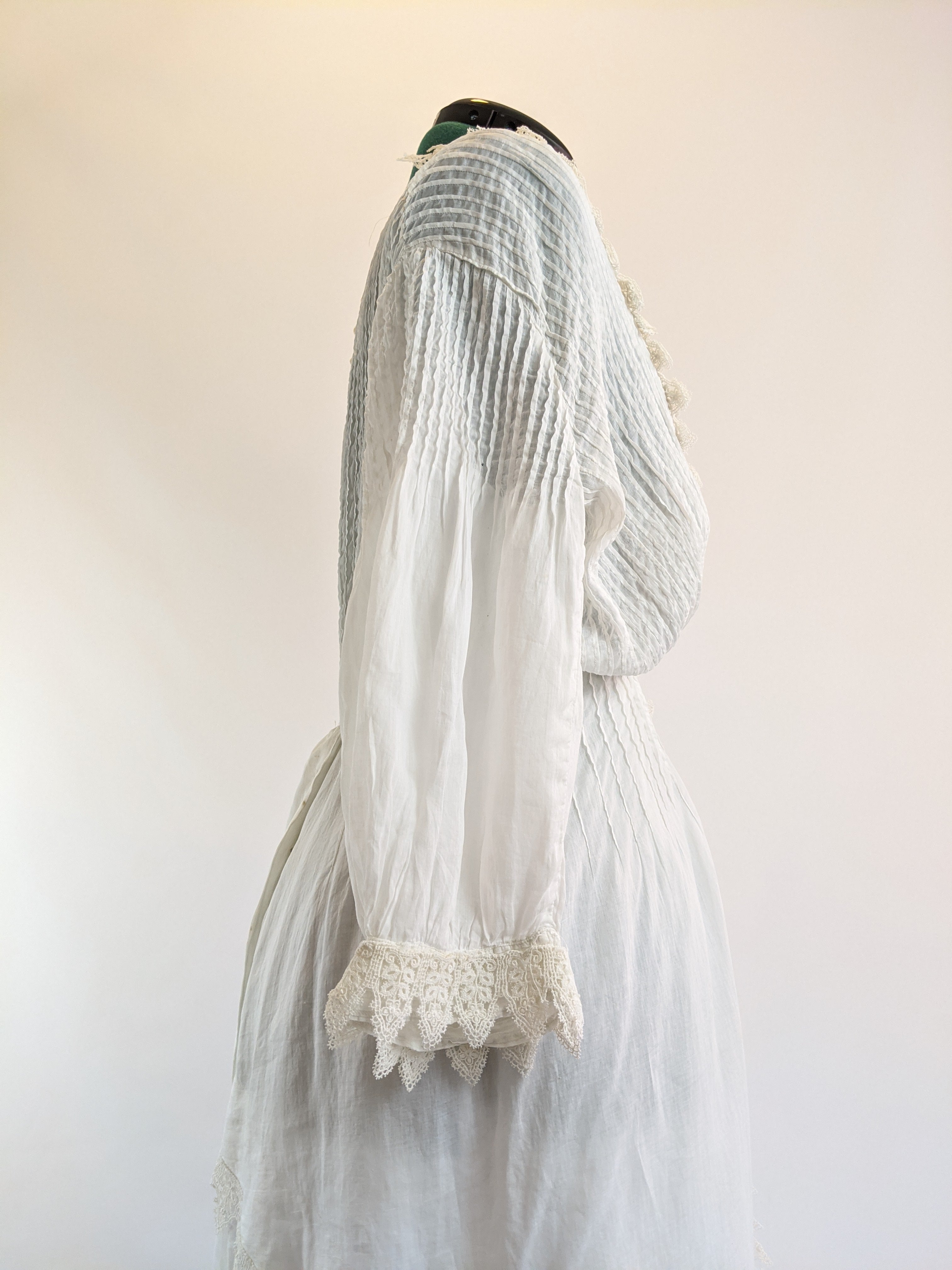 Edwardian White Cotton Lace Gown