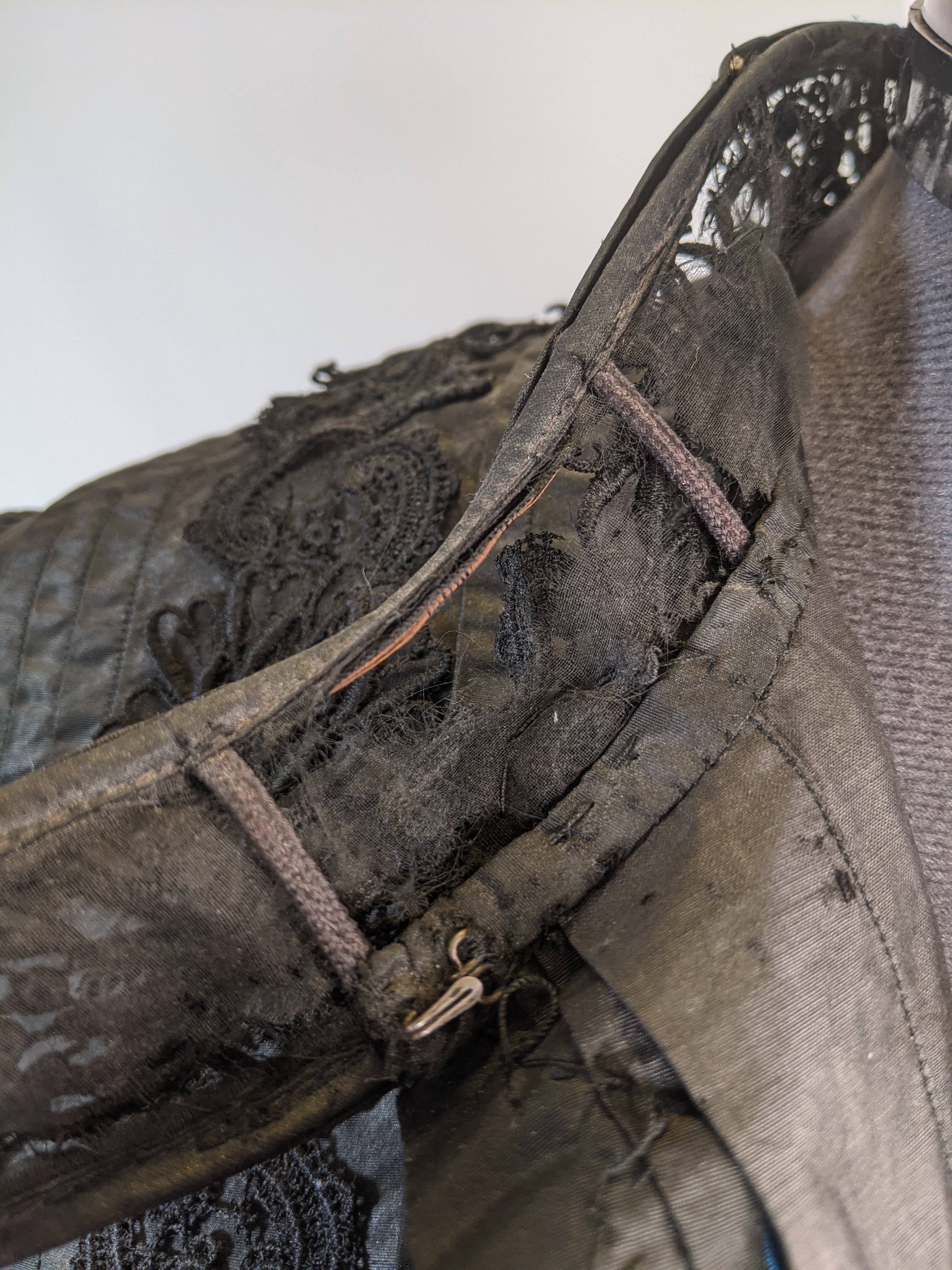 1890s Black Taffeta Bodice