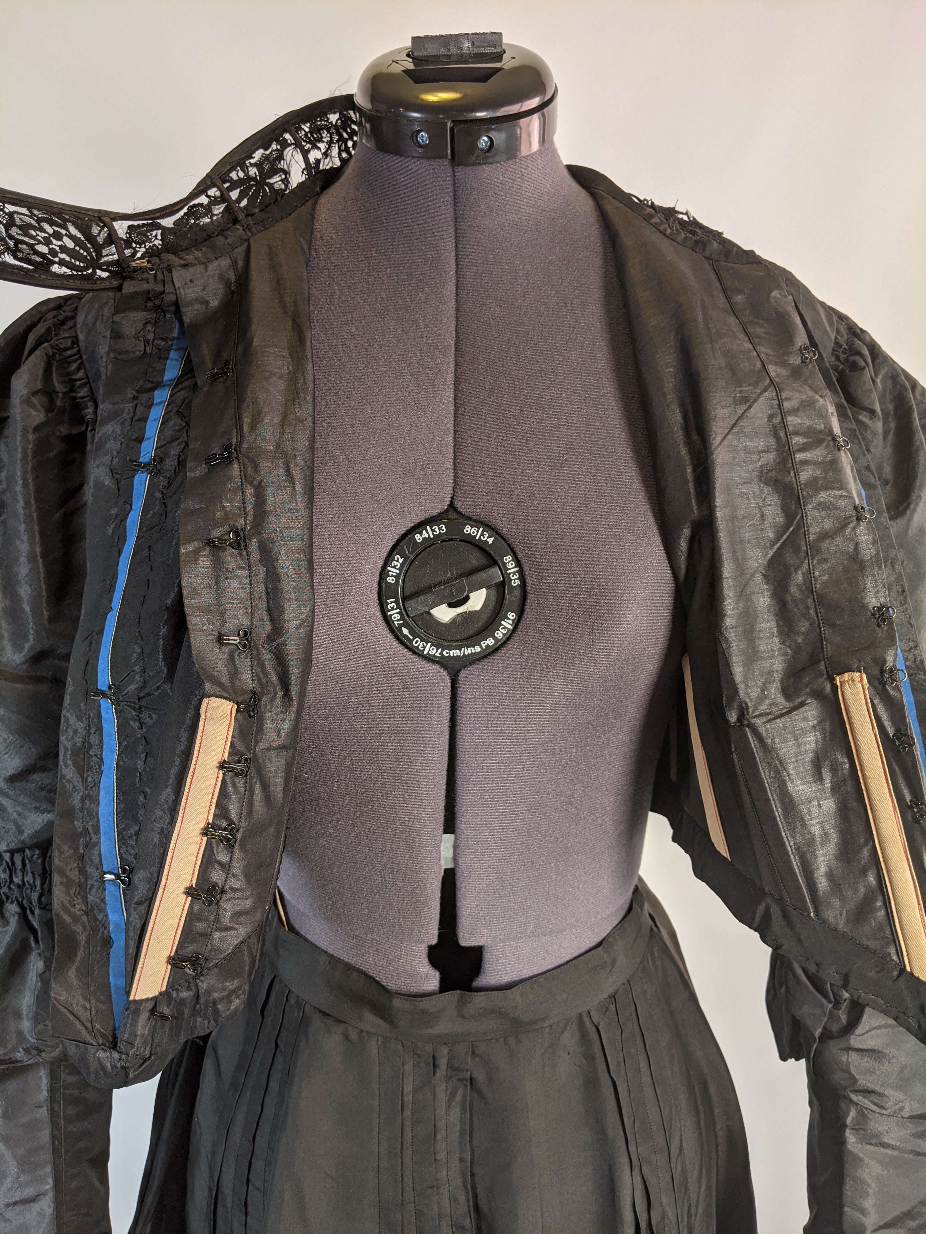 1890s Black Taffeta Bodice