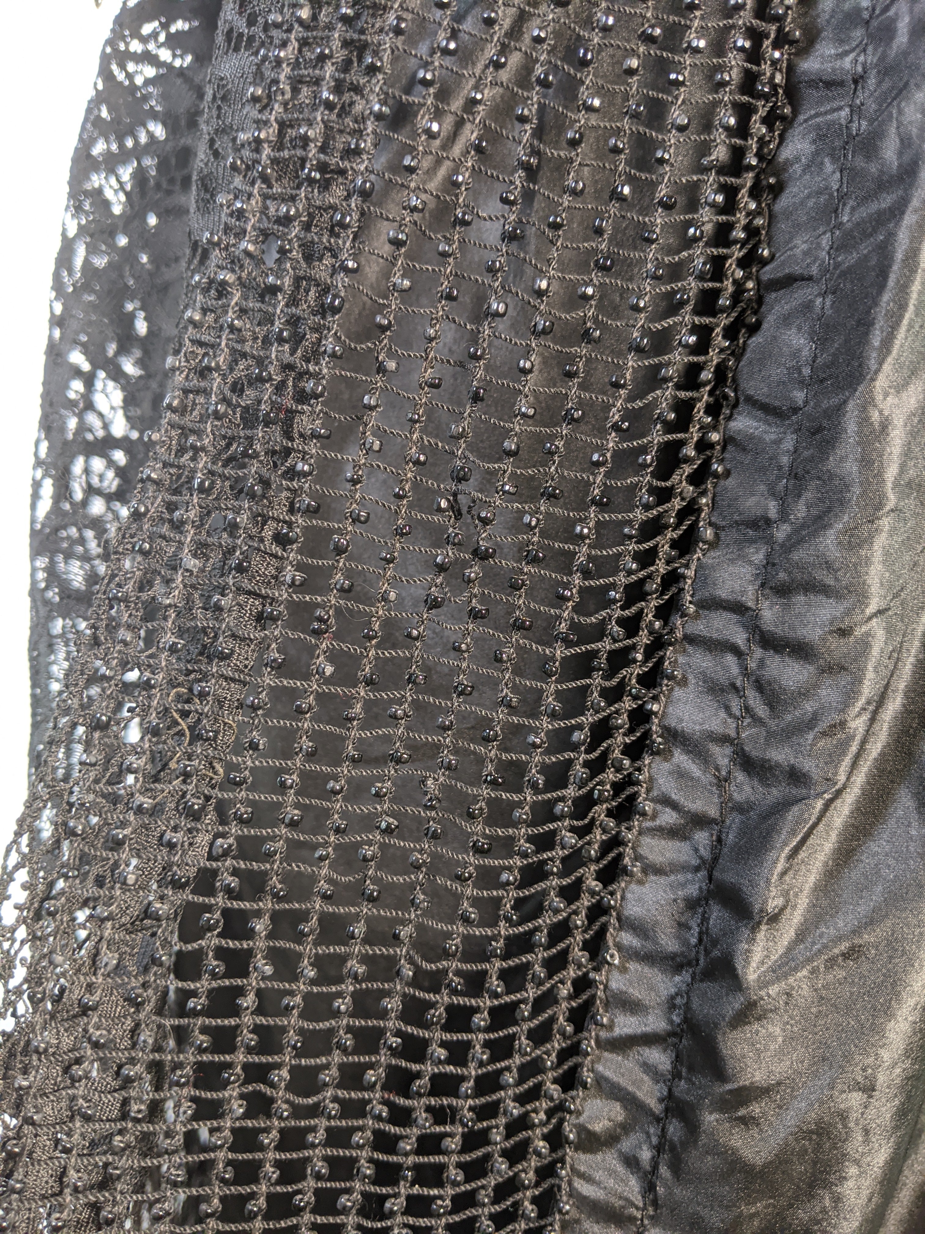 1910s Black Taffeta Gown | 28" waist
