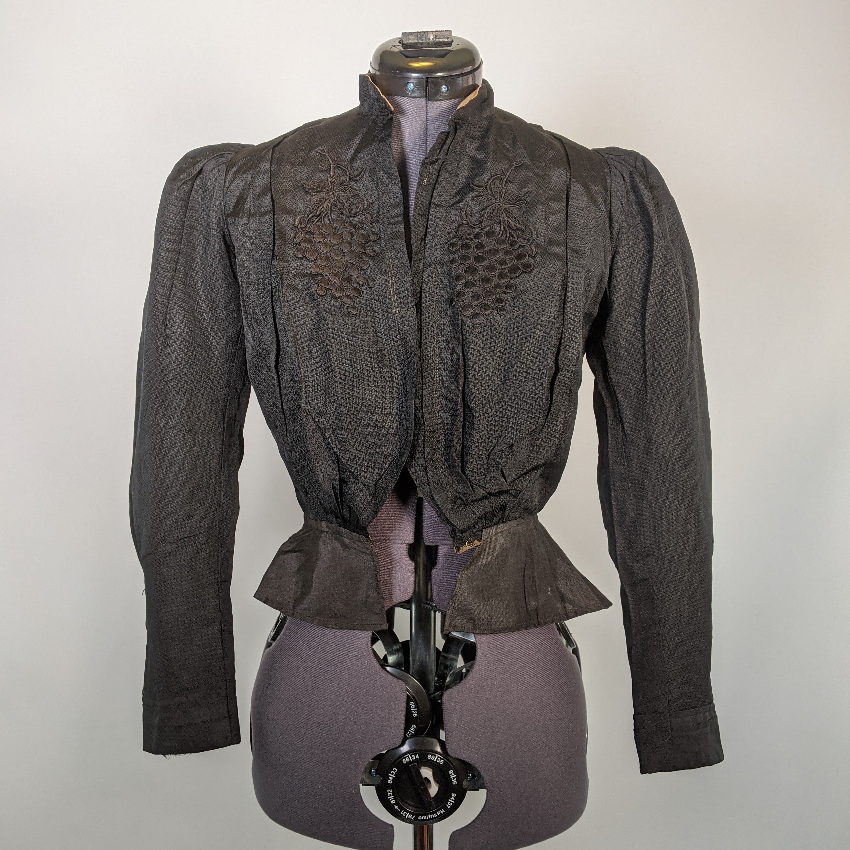 Late Victorian Mourning Bodice | Grape Motif