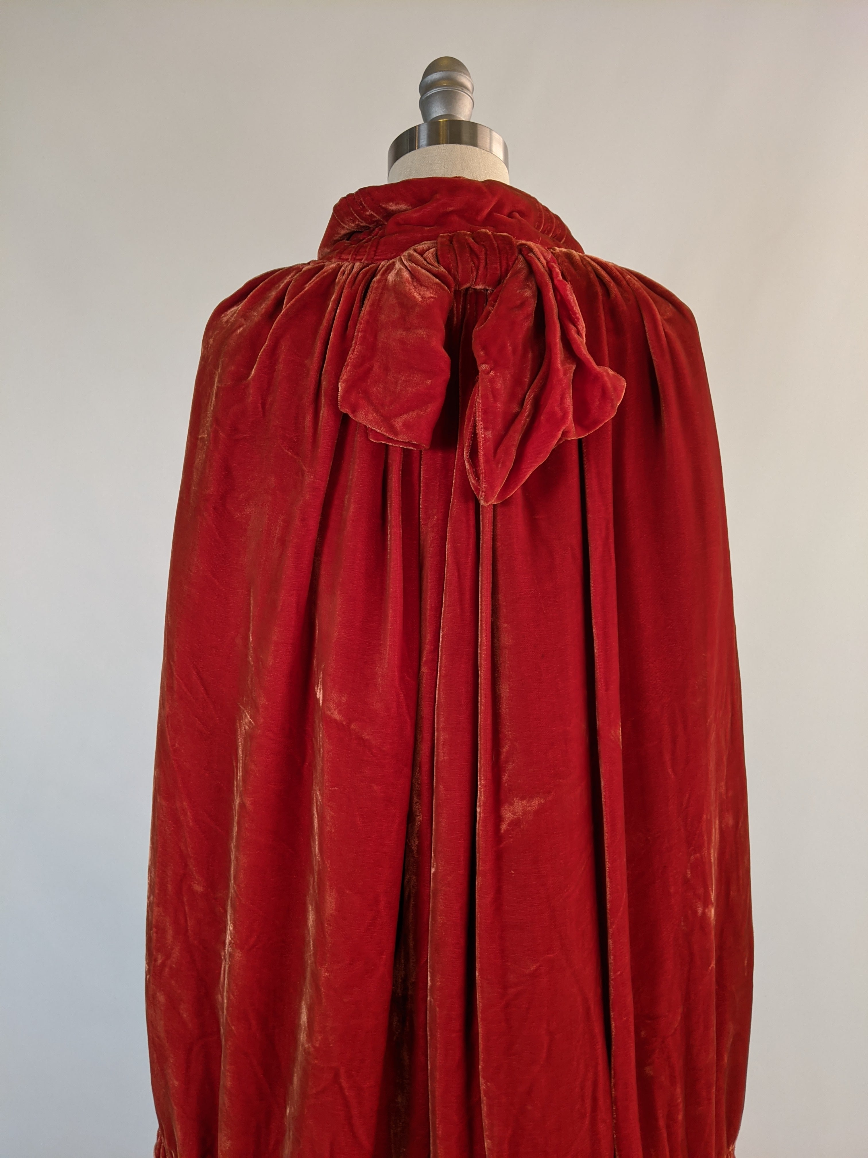 1920s Orange Velvet Cape