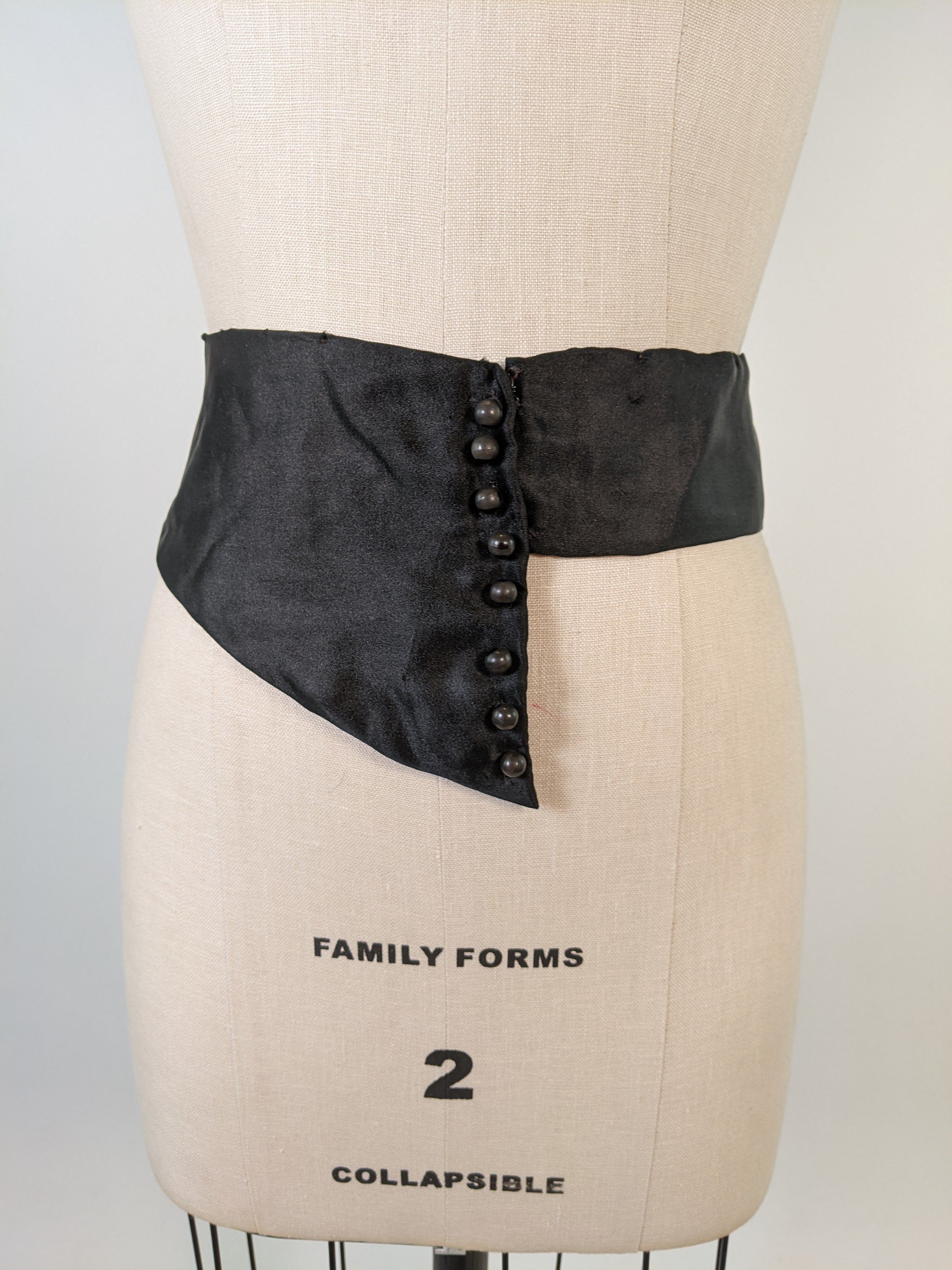 1910s Black Silk Belt