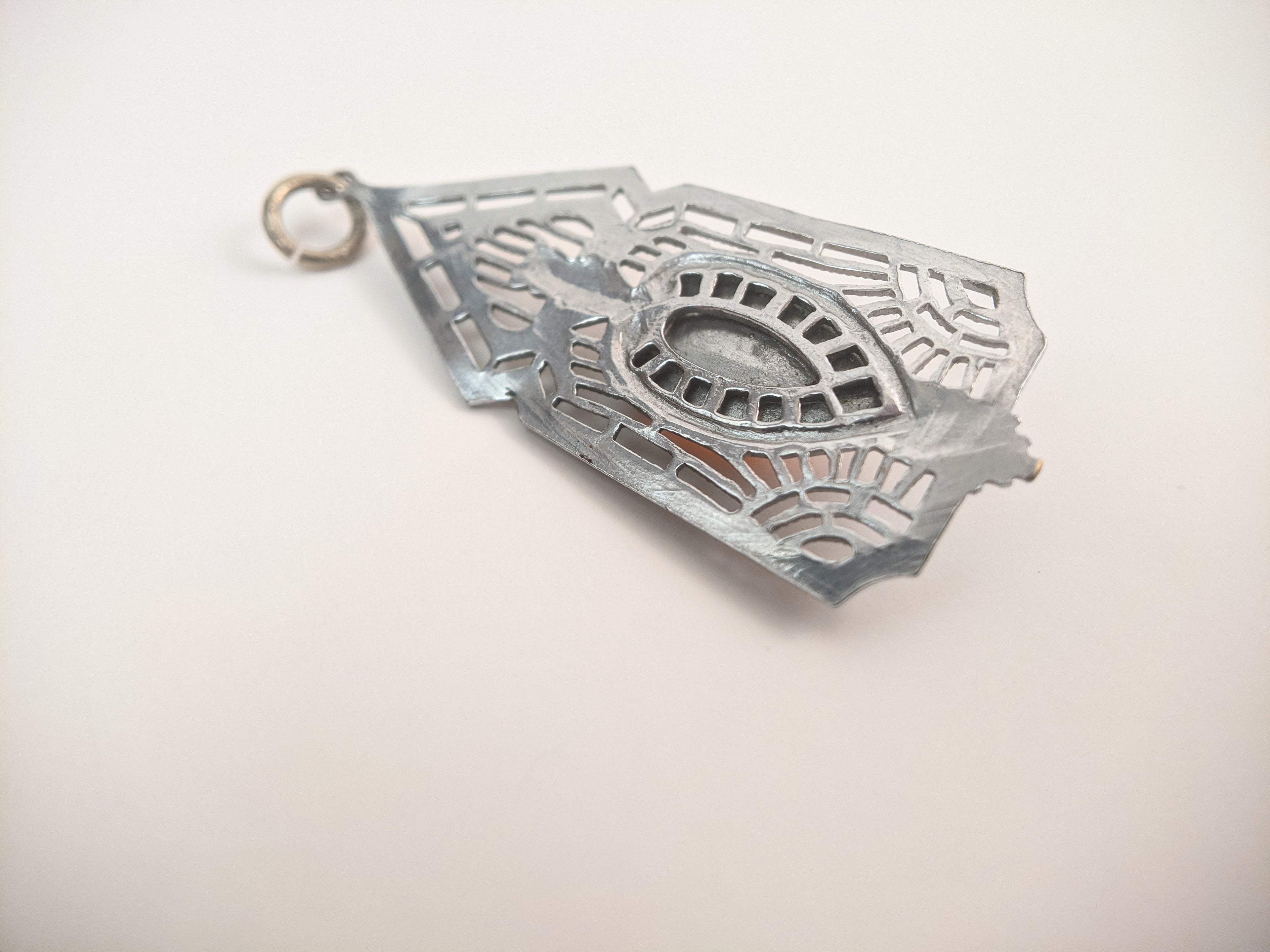 Art Deco Rhodium Plated Pendant