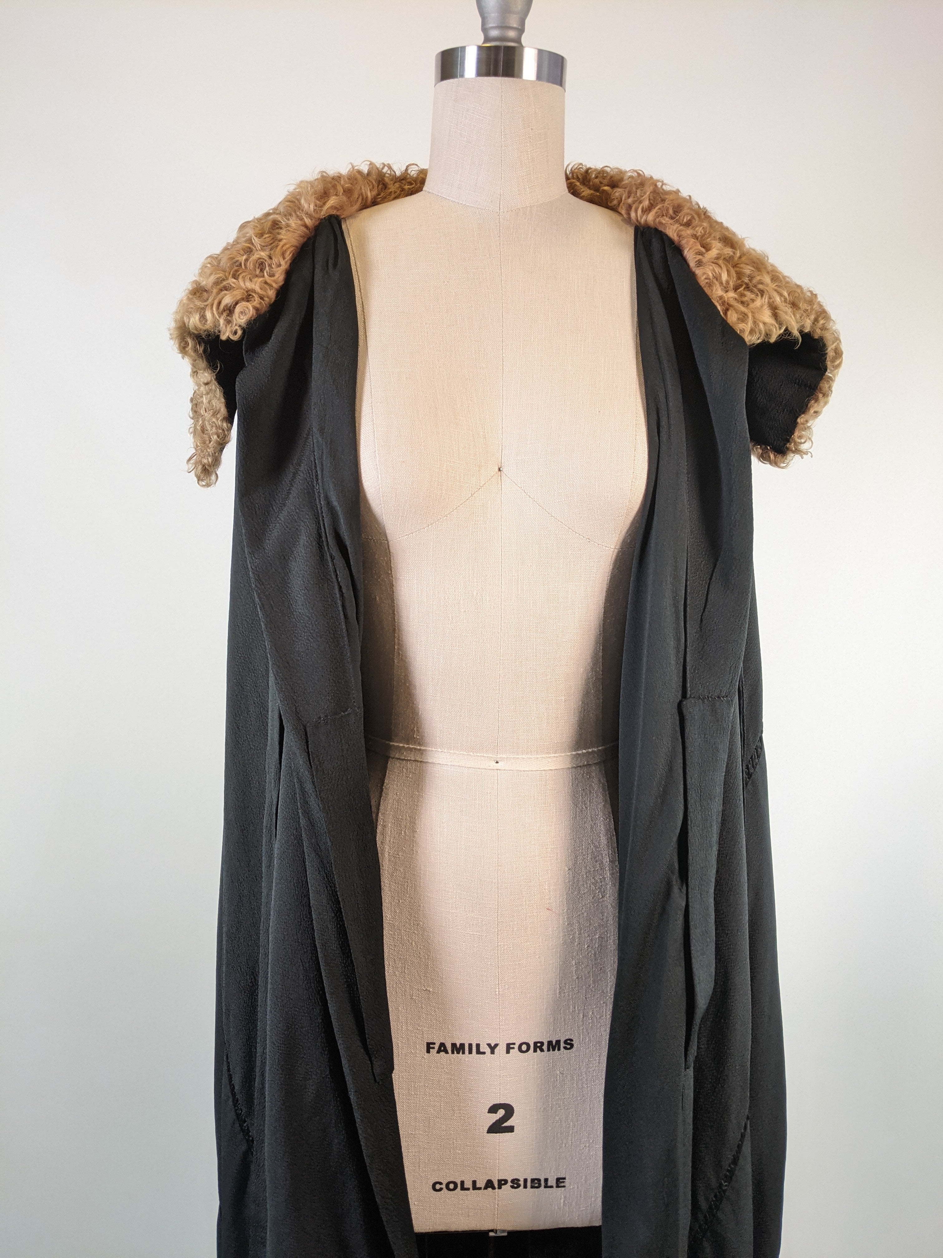 1920s Black Silk Cape