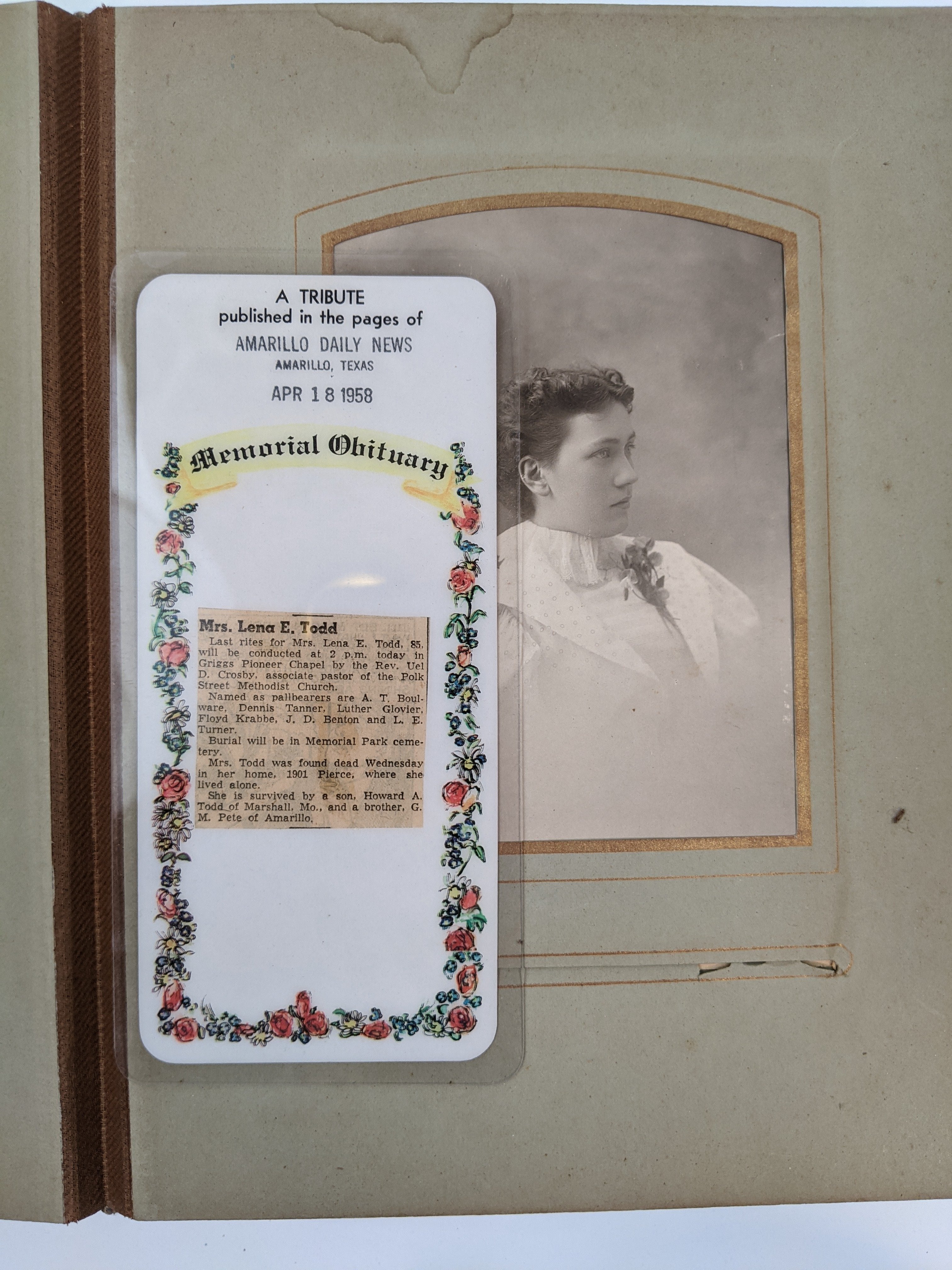 Blue Victorian Photo Album with Photos