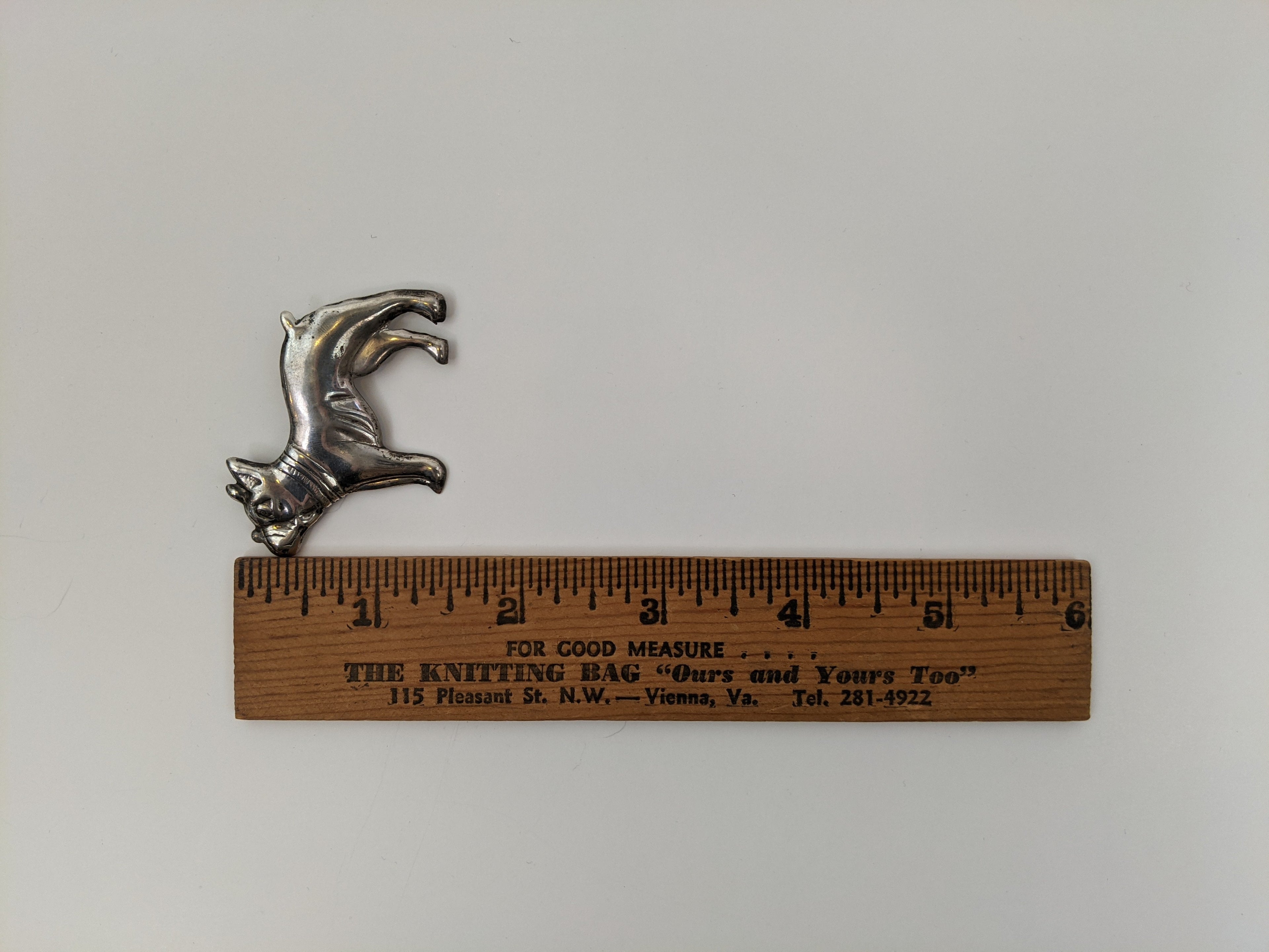 Vintage Sterling Silver Dog Brooch