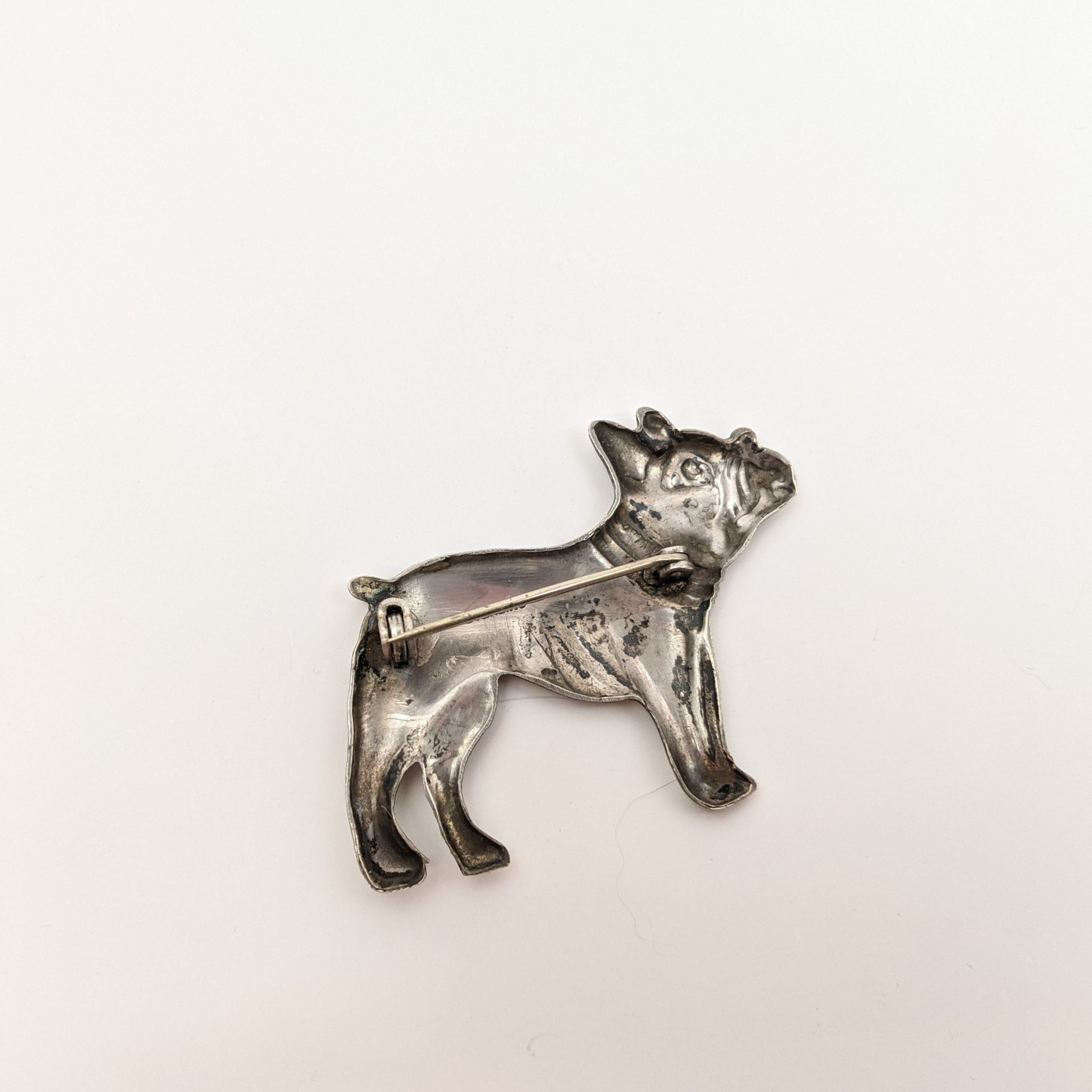 Vintage Sterling Silver Dog Brooch