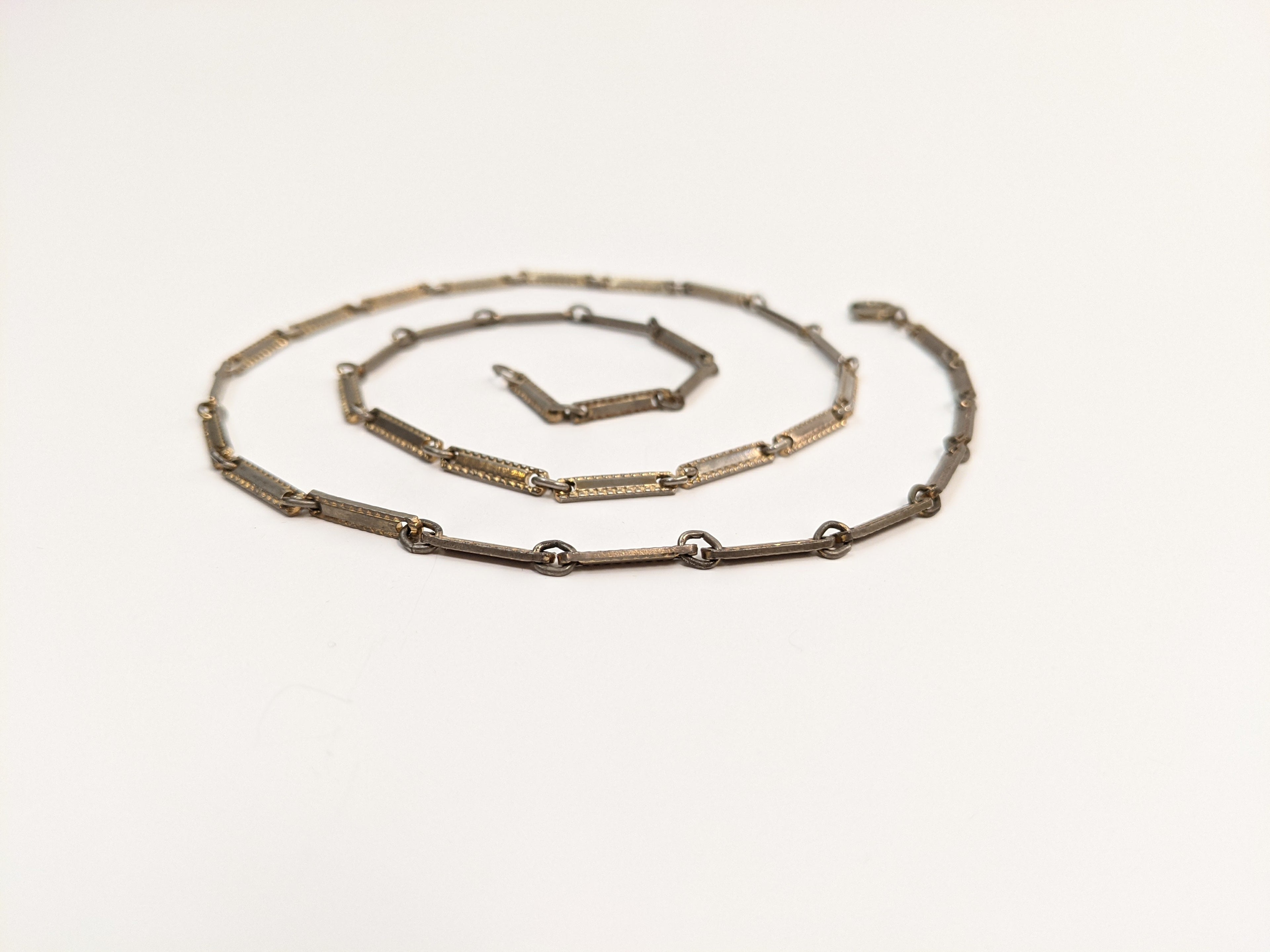 Long Antique Silver Plated Chain