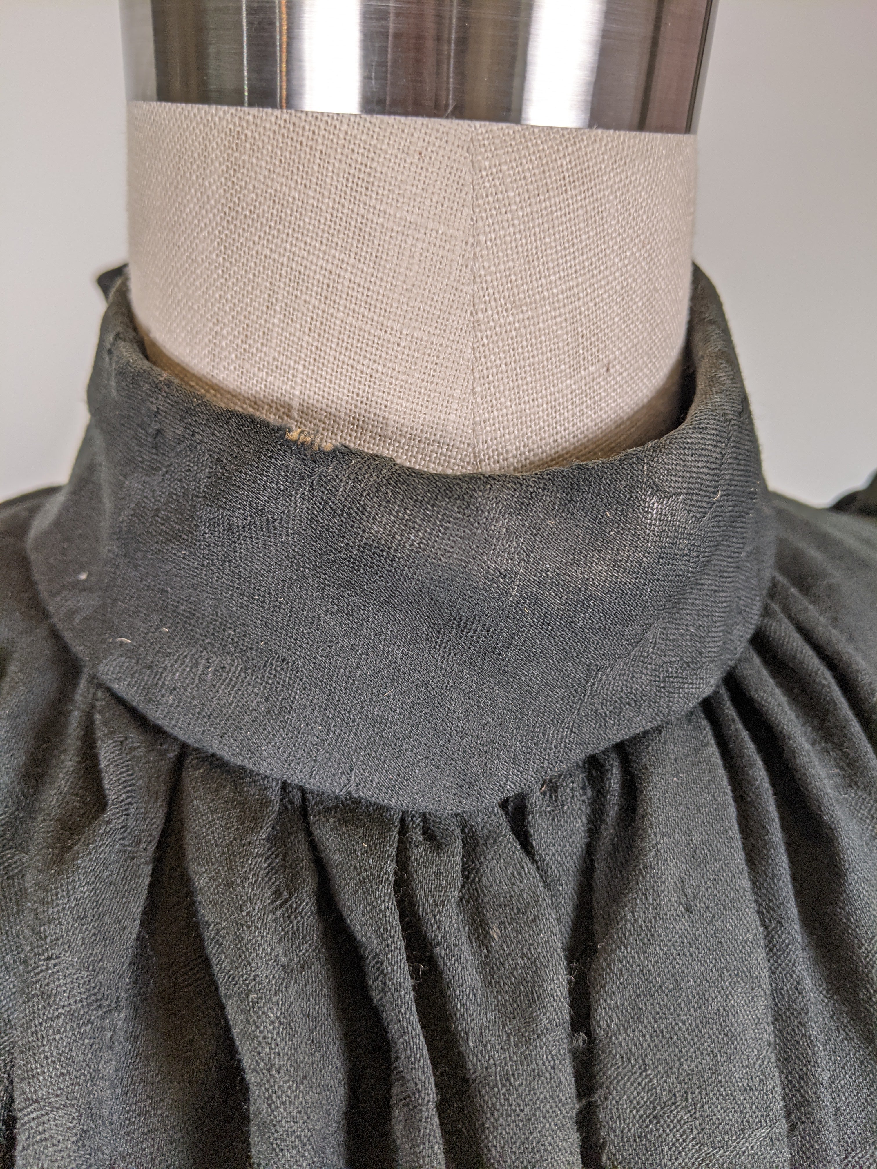 1890s Black Gigot Sleeve Bodice | Cotton/Blend