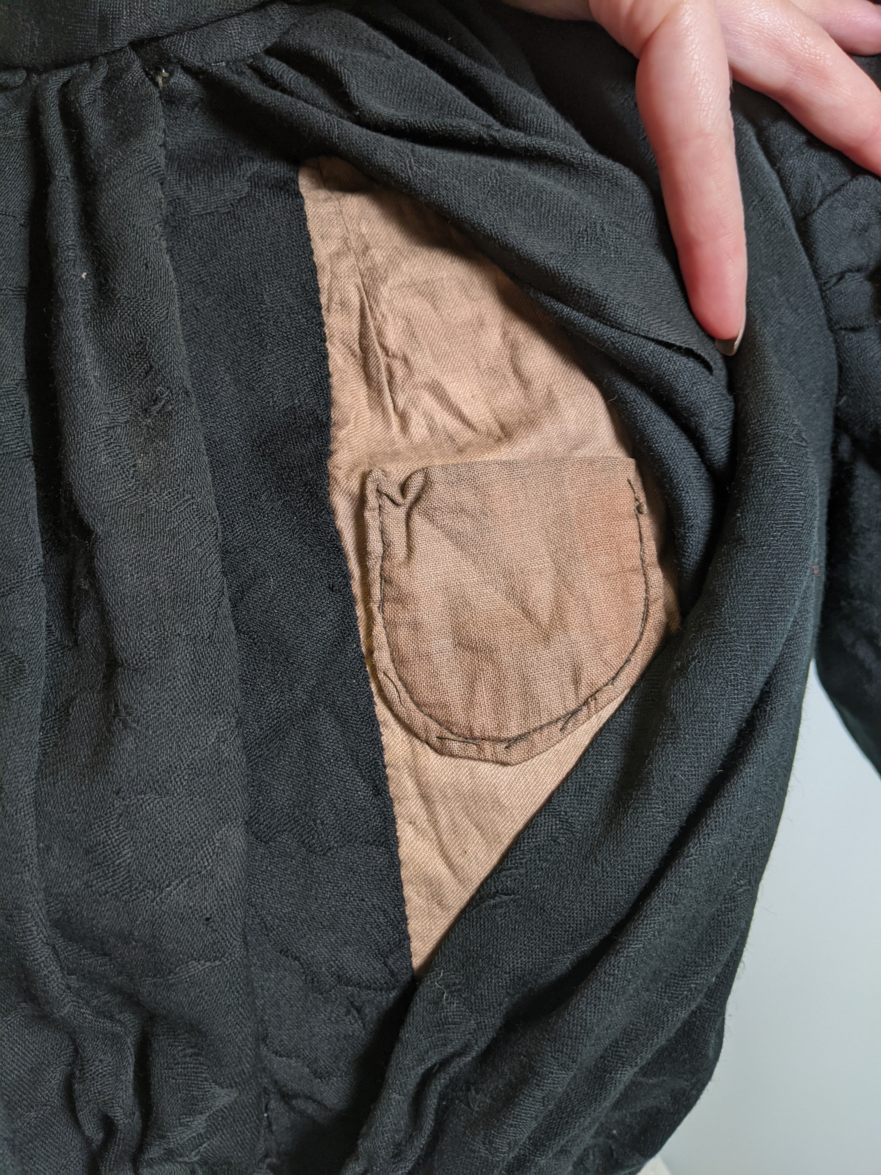 1890s Black Gigot Sleeve Bodice | Cotton/Blend