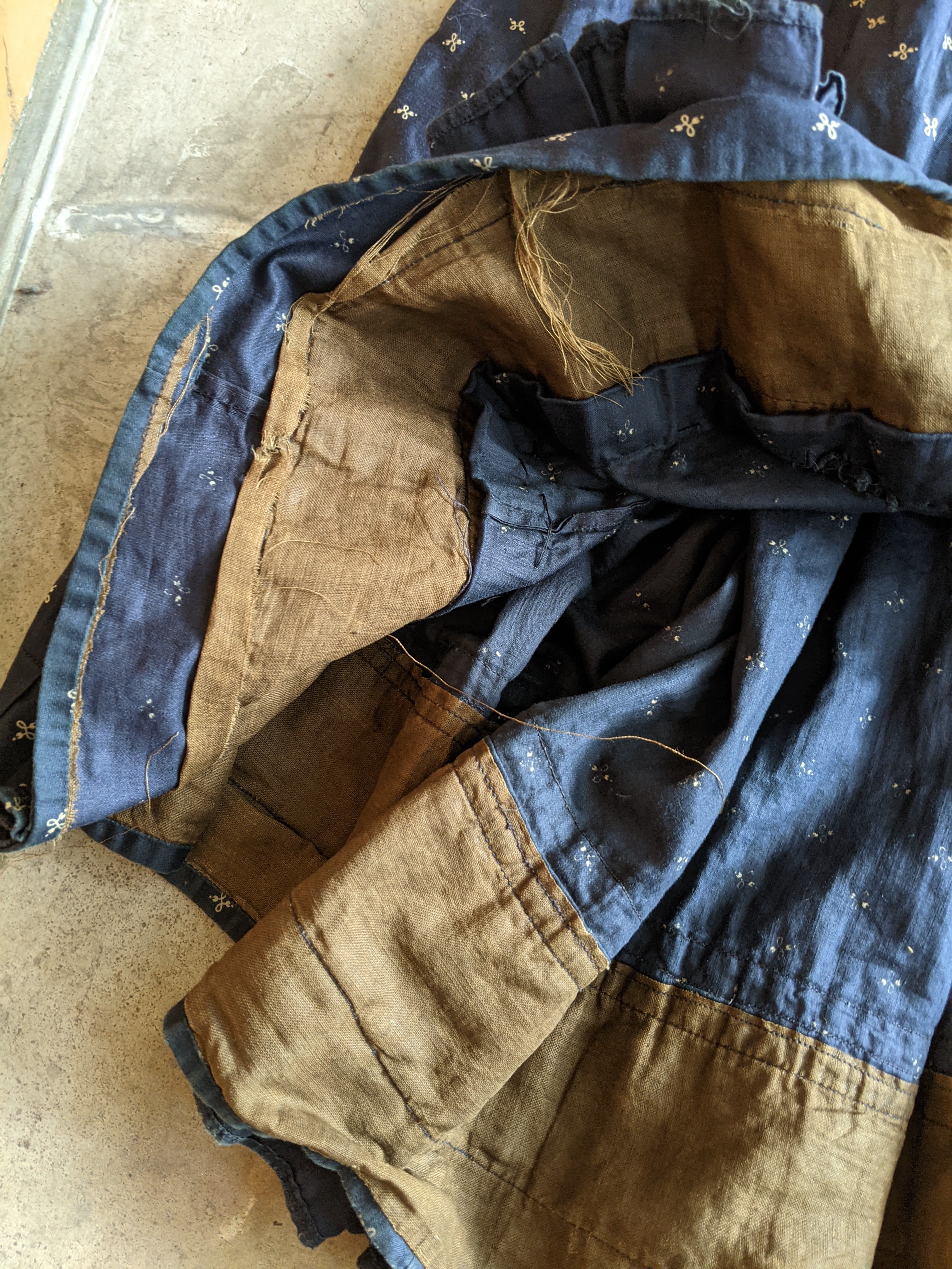 1890s Indigo Calico Dress