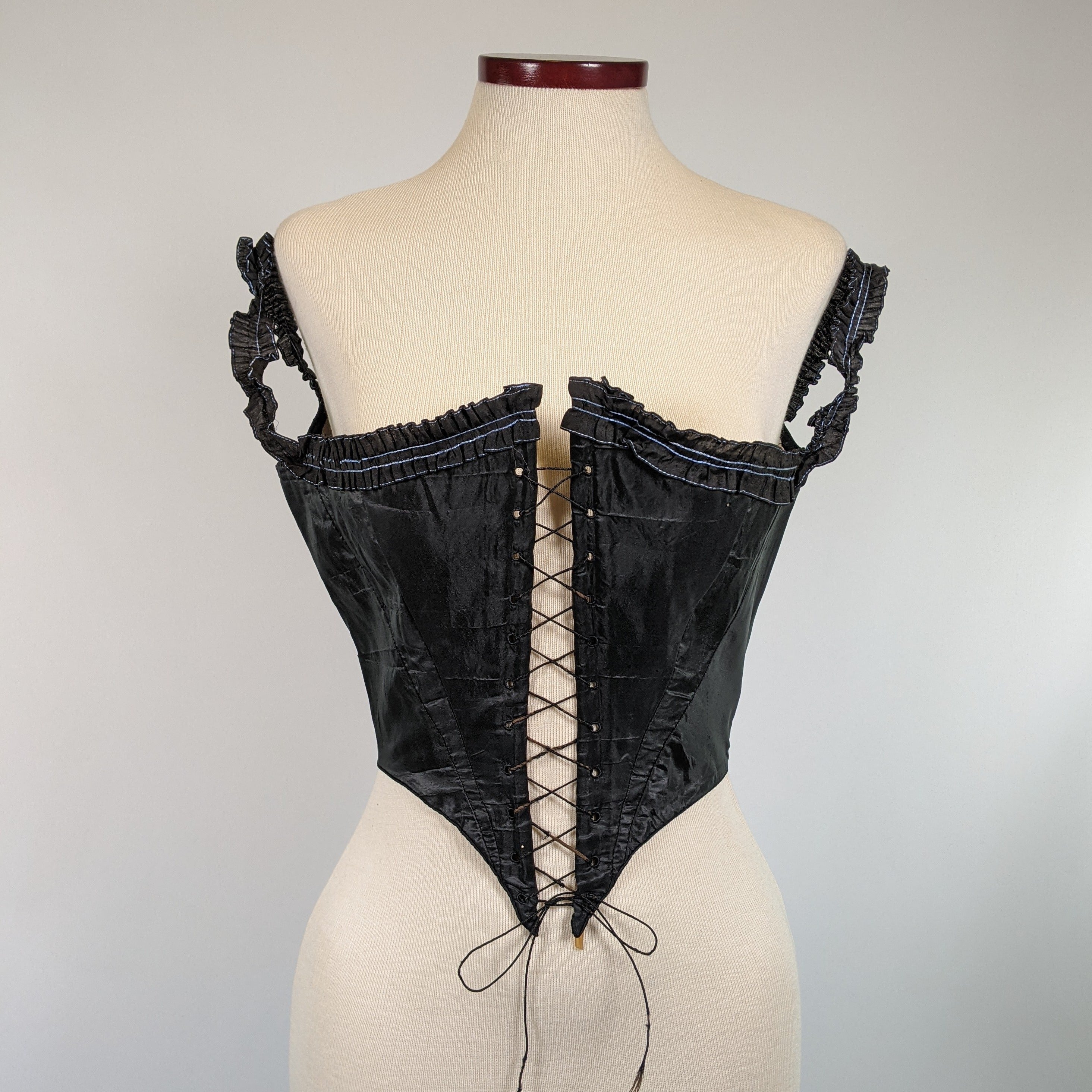 1860s Black Swiss Waist