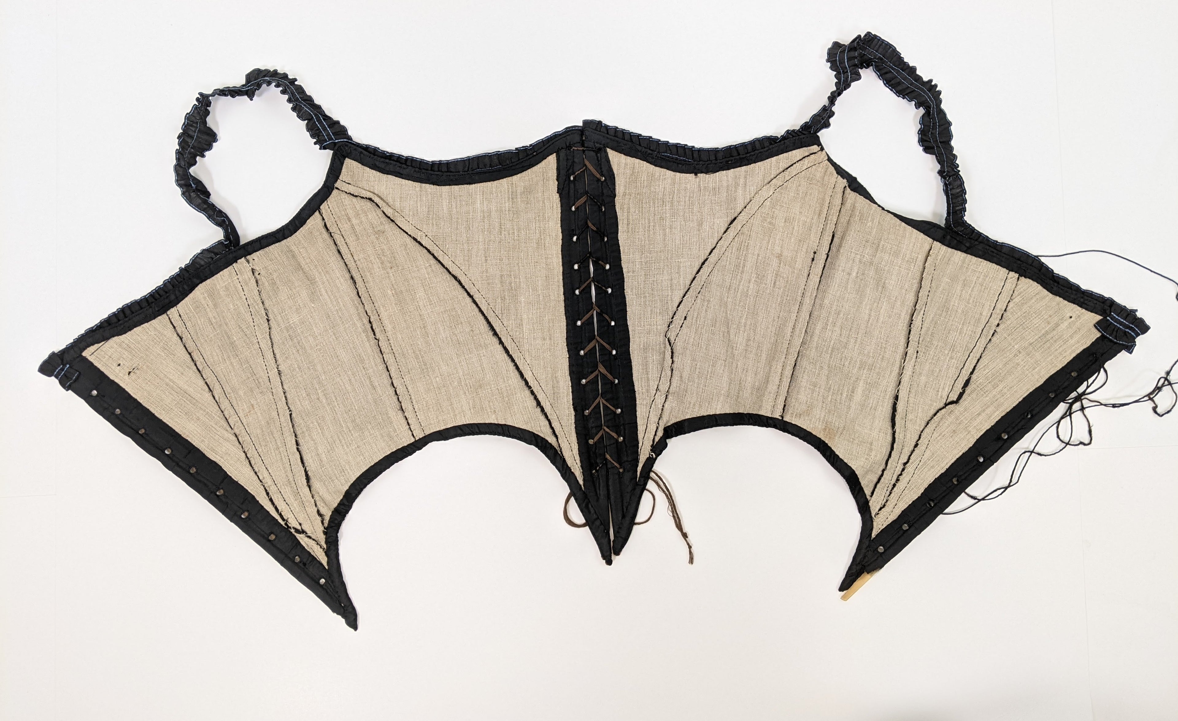 1860s Black Swiss Waist