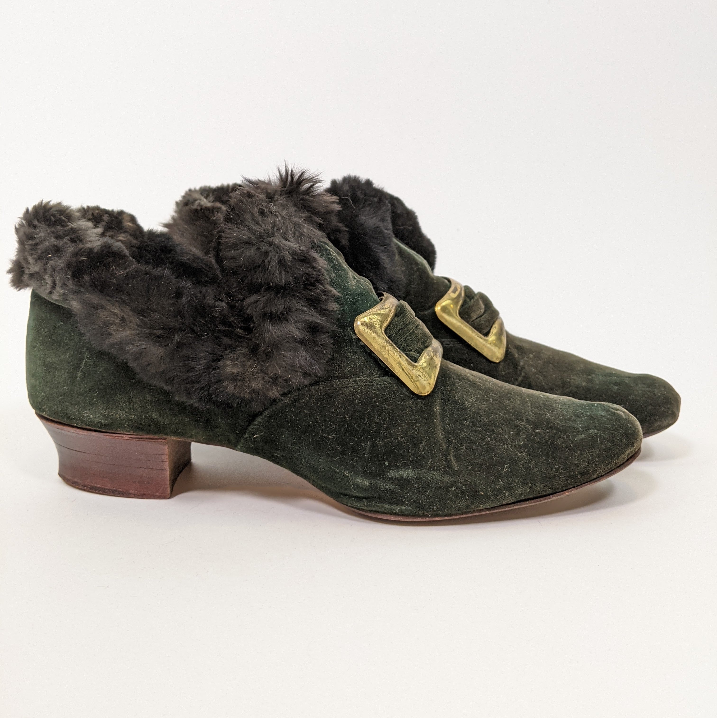 1890s-1900s Green Slippers