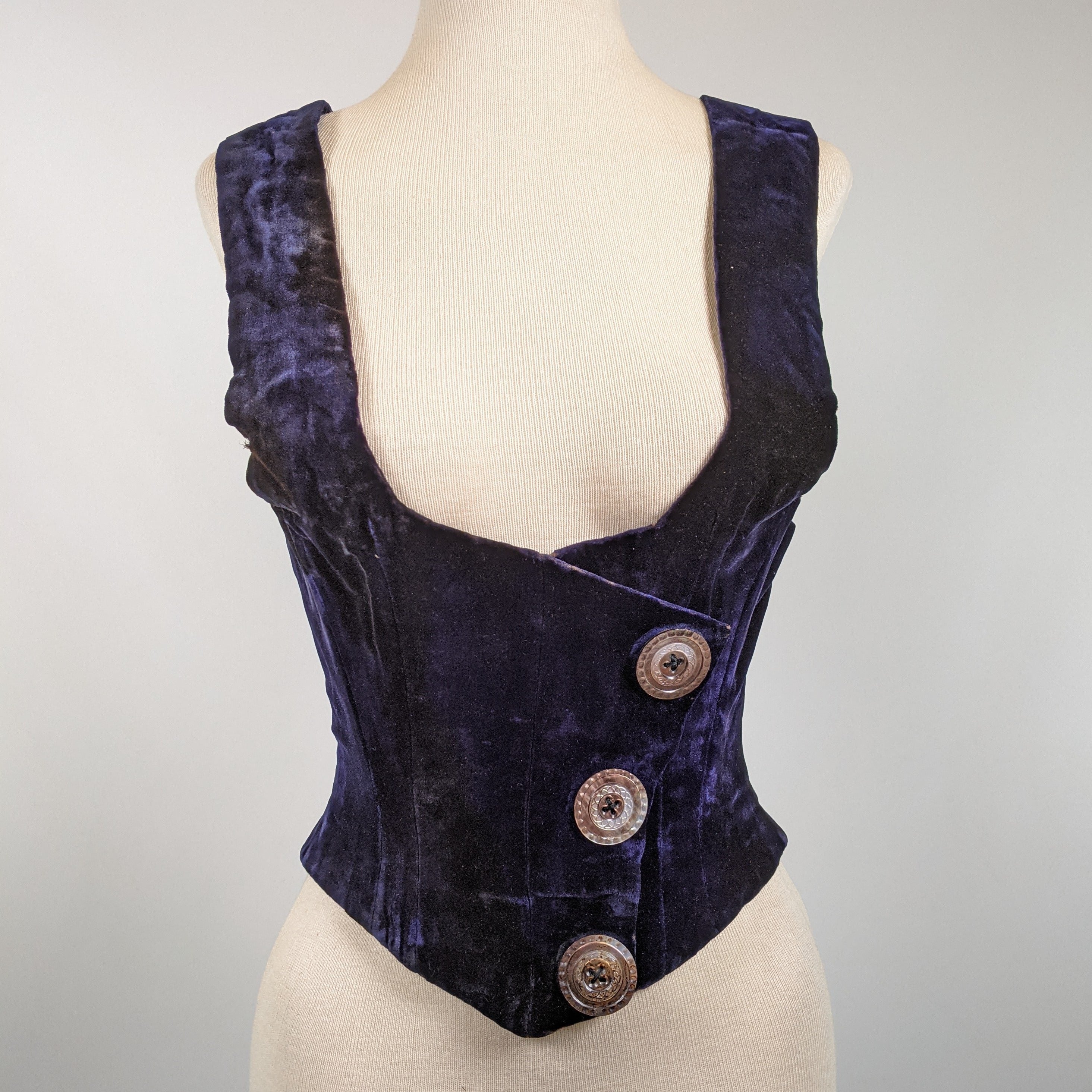1880s Velvet Bodice or Waistcoat