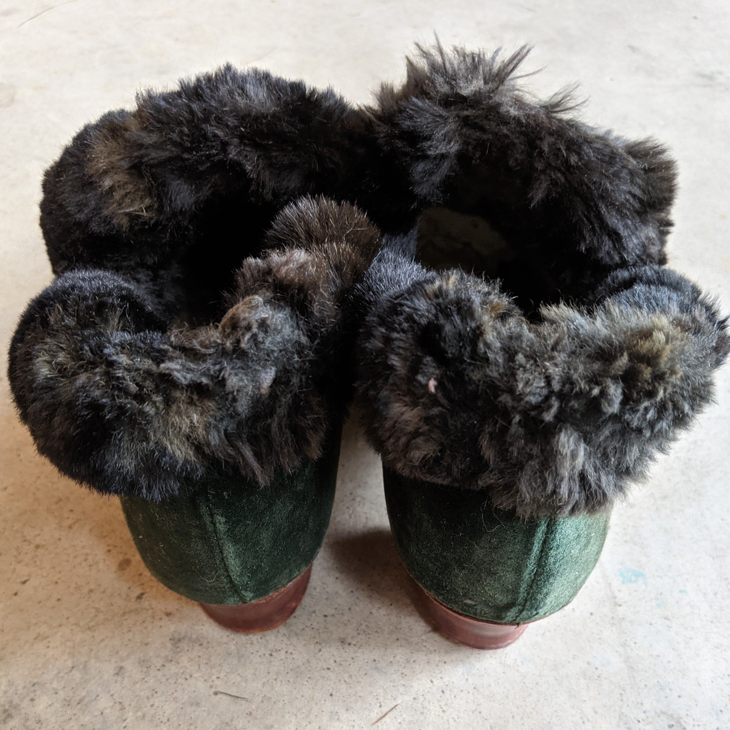 1890s-1900s Green Slippers