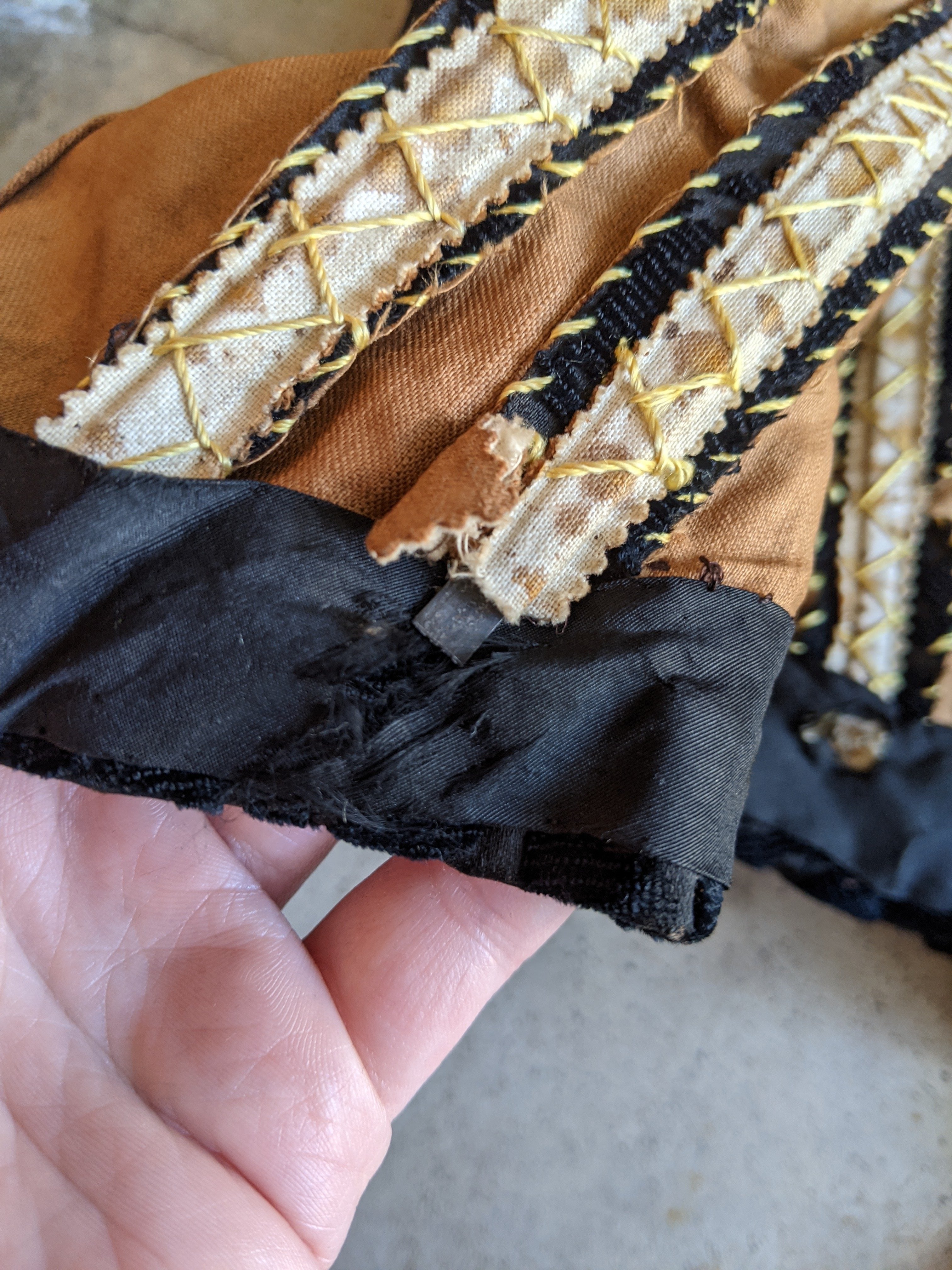 1880s Black Brocade Bodice