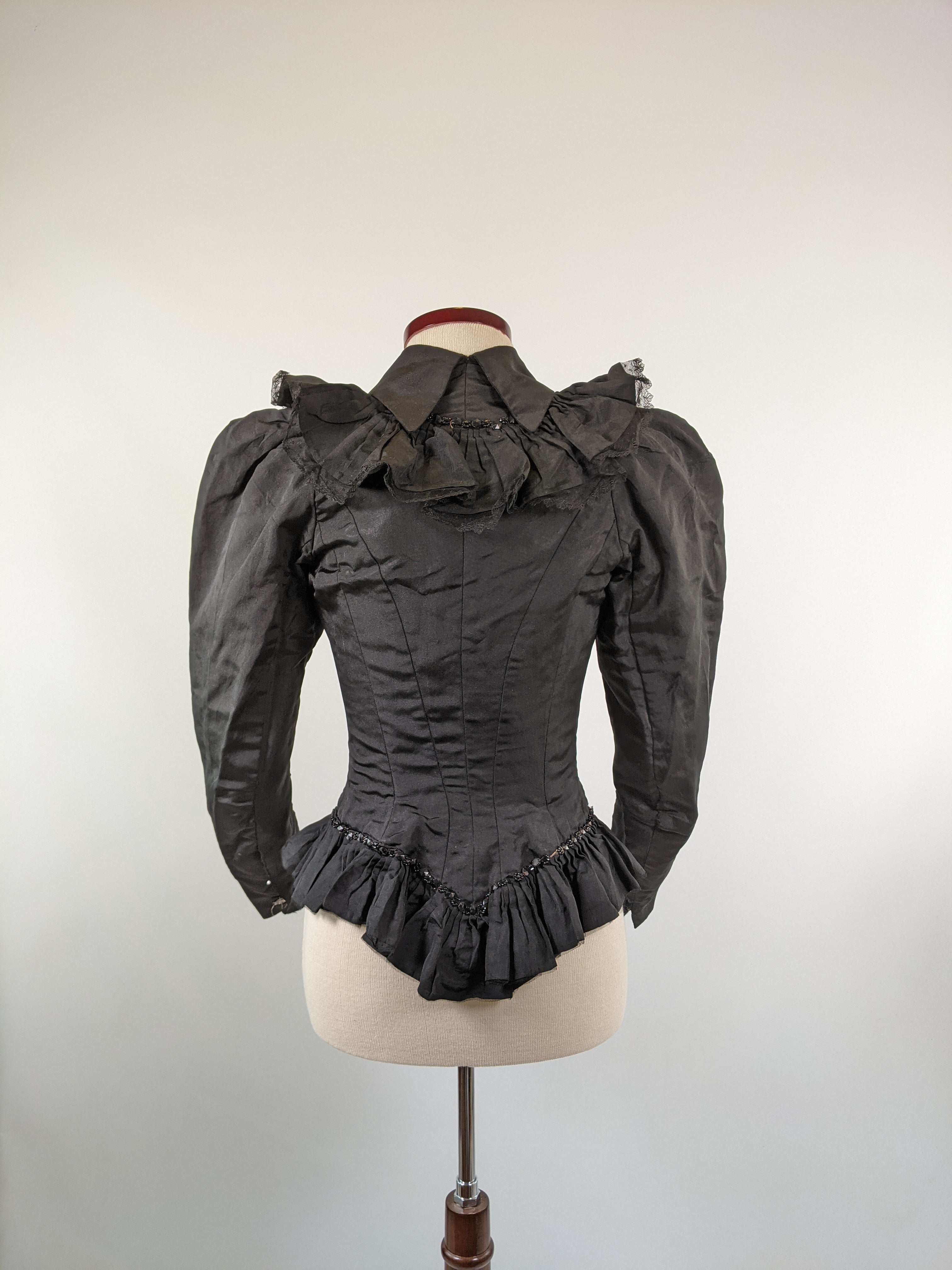 1890s Black Bodice XXS