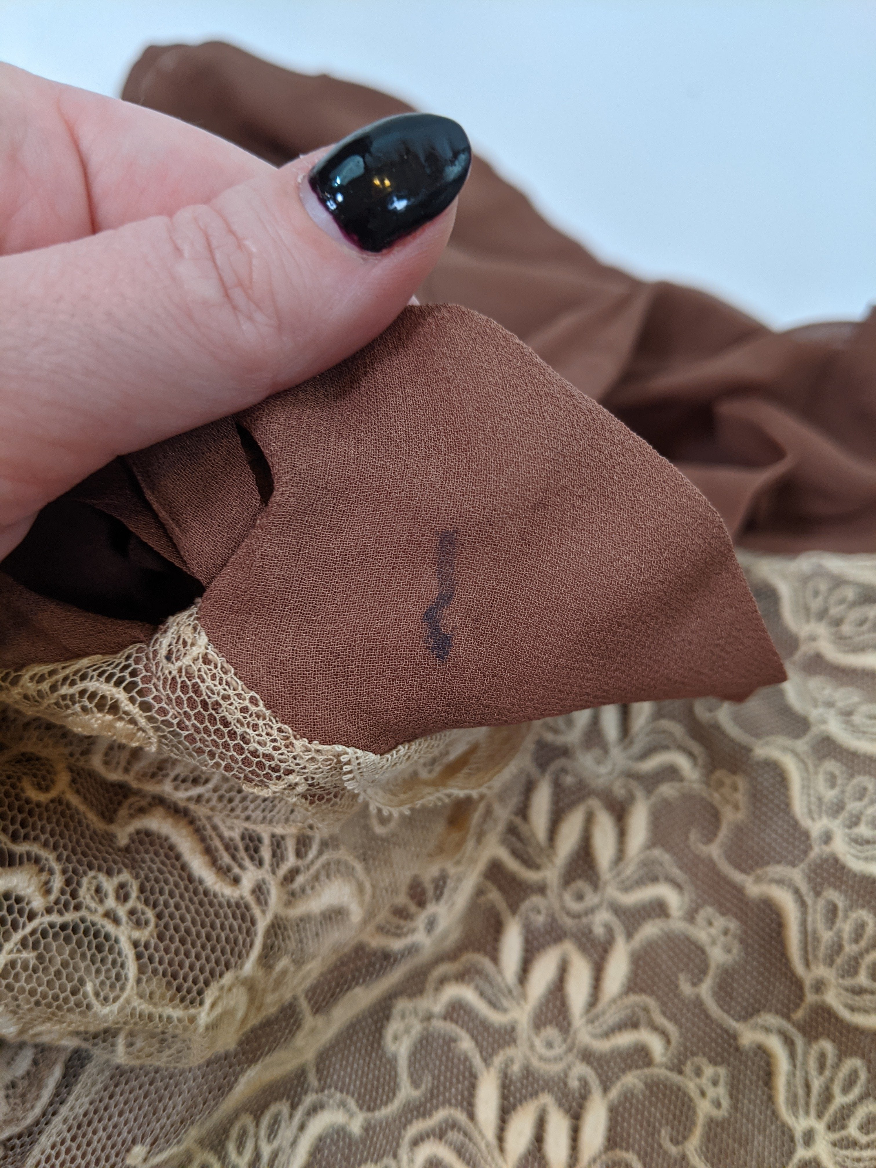 1920s Sheer Silk + Lace Dress