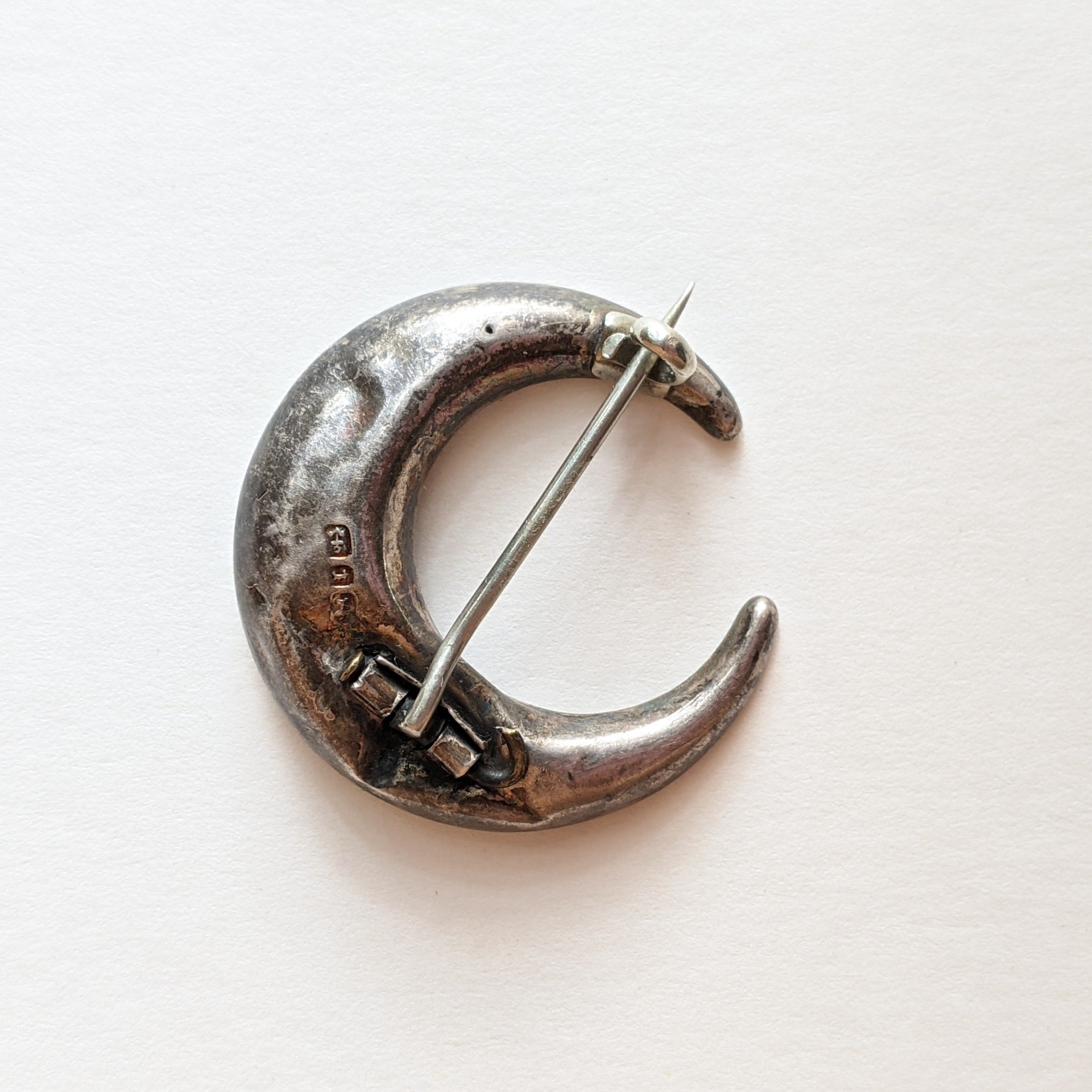 1885 Sterling Silver Moon Brooch