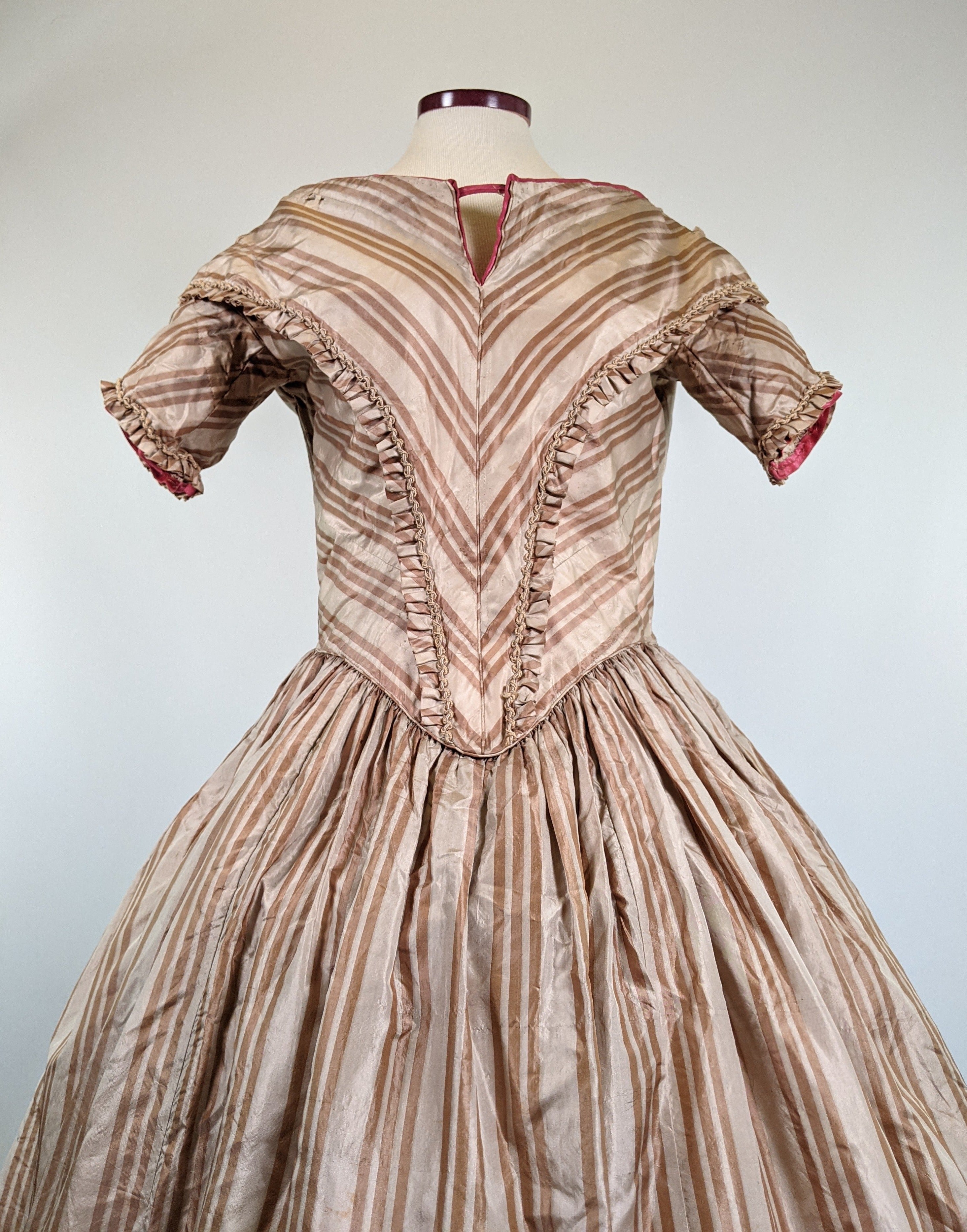 Romantic Era Gold Silk Evening Gown