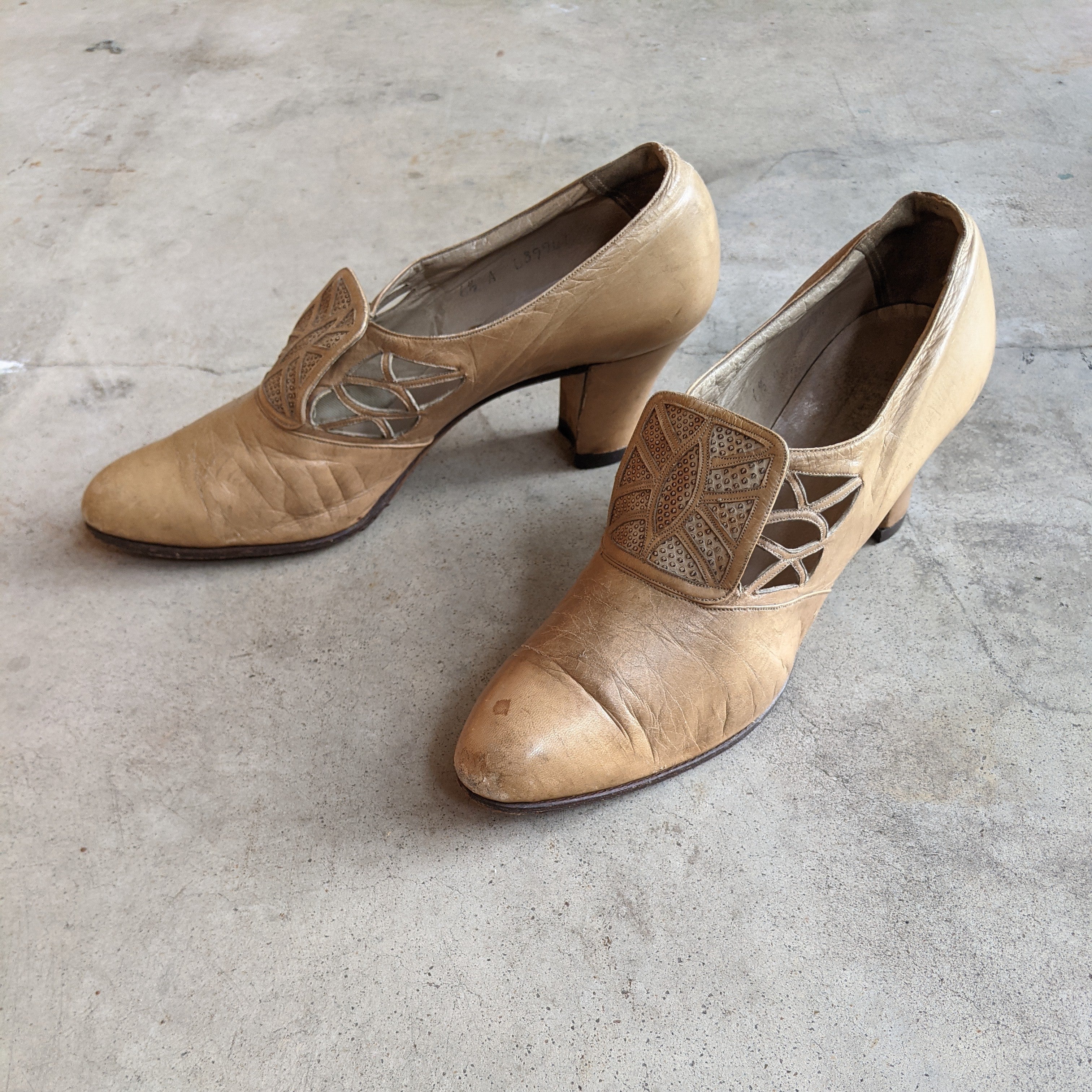 1930s-40s Heeled Shoes | Approx Sz 6.5-7
