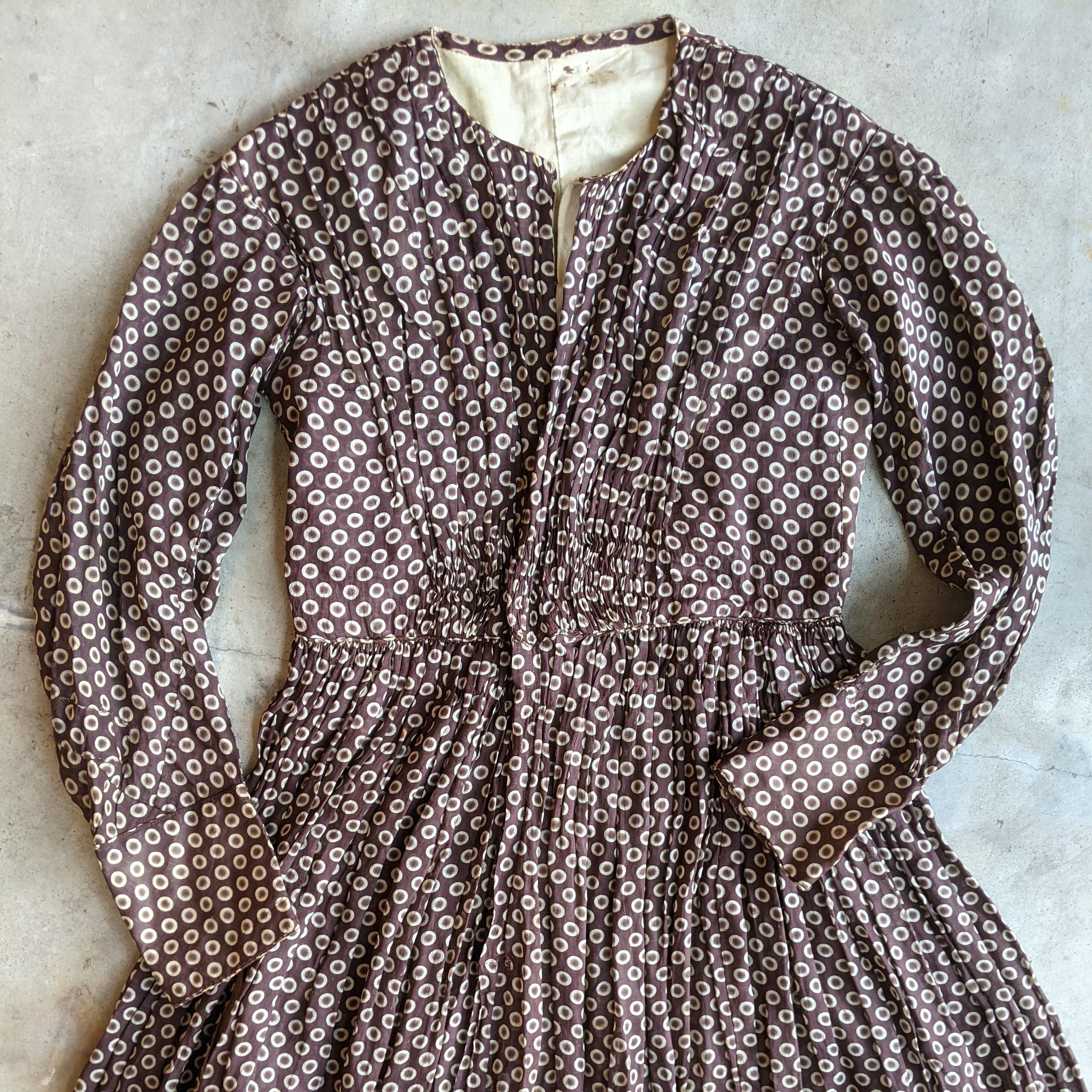 1840s-50s Printed Cotton Dress