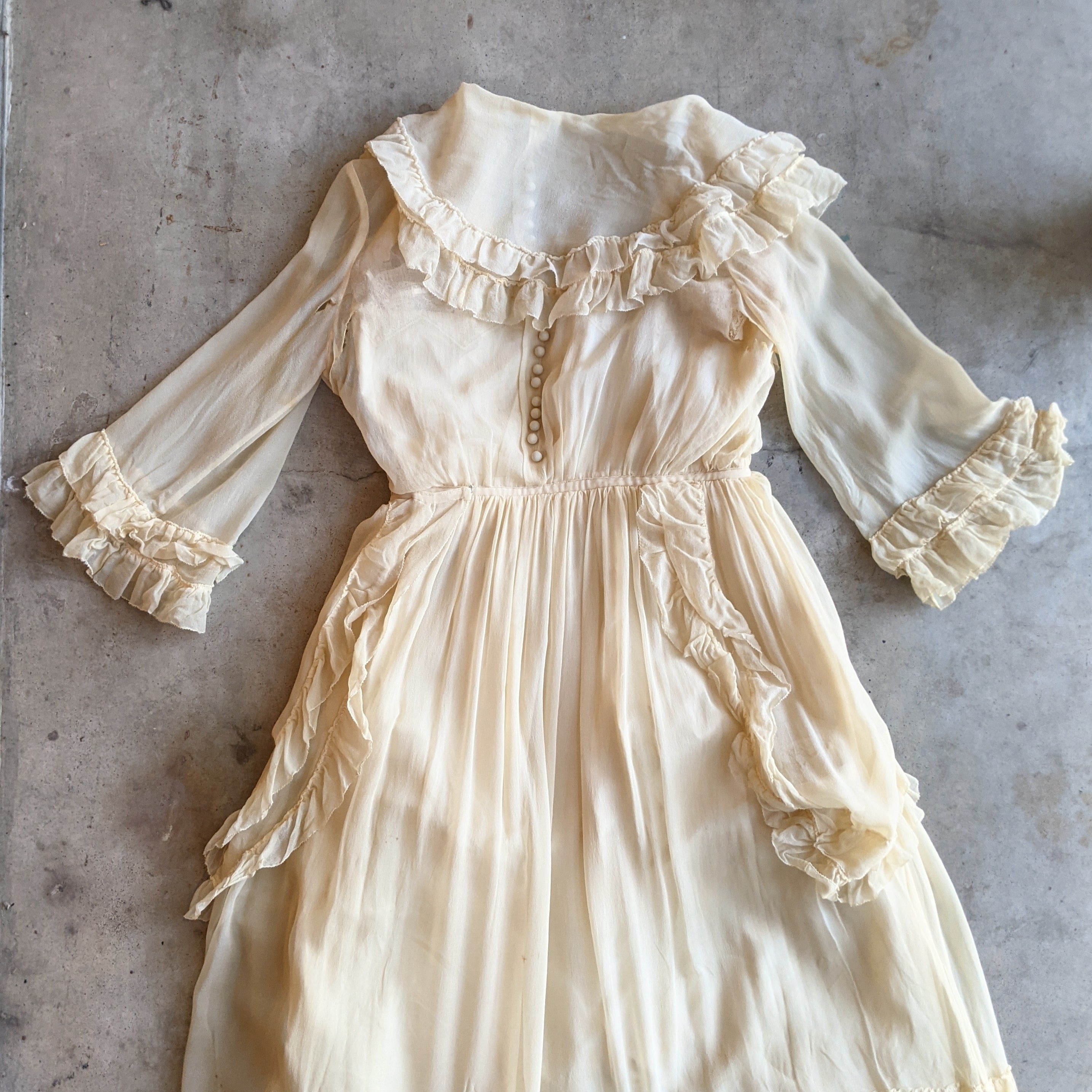 1910s Silk Chiffon Dress | Study / Display