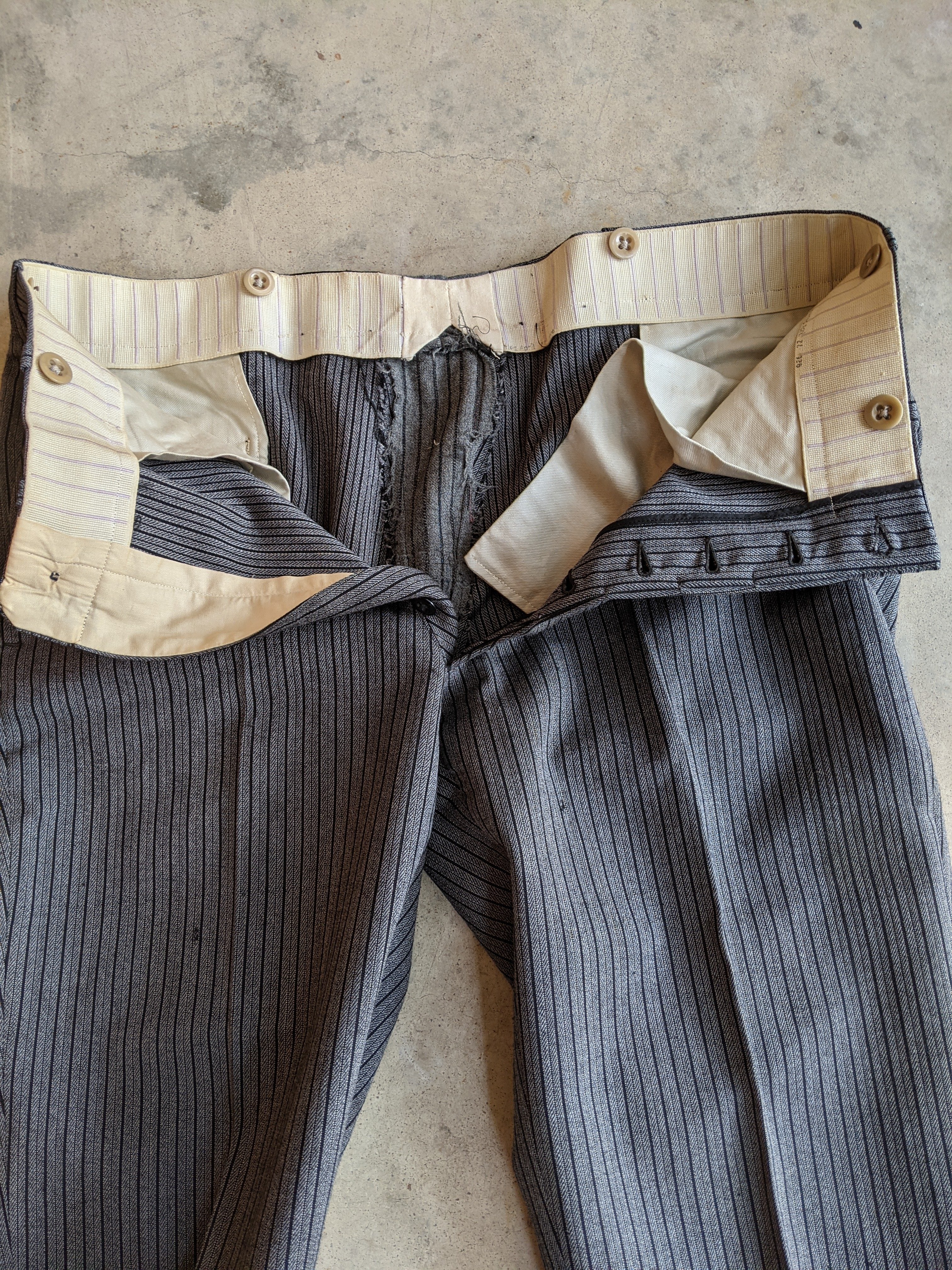 RESERVED | 2 Pair 1920s-1930s Striped Wool Trousers