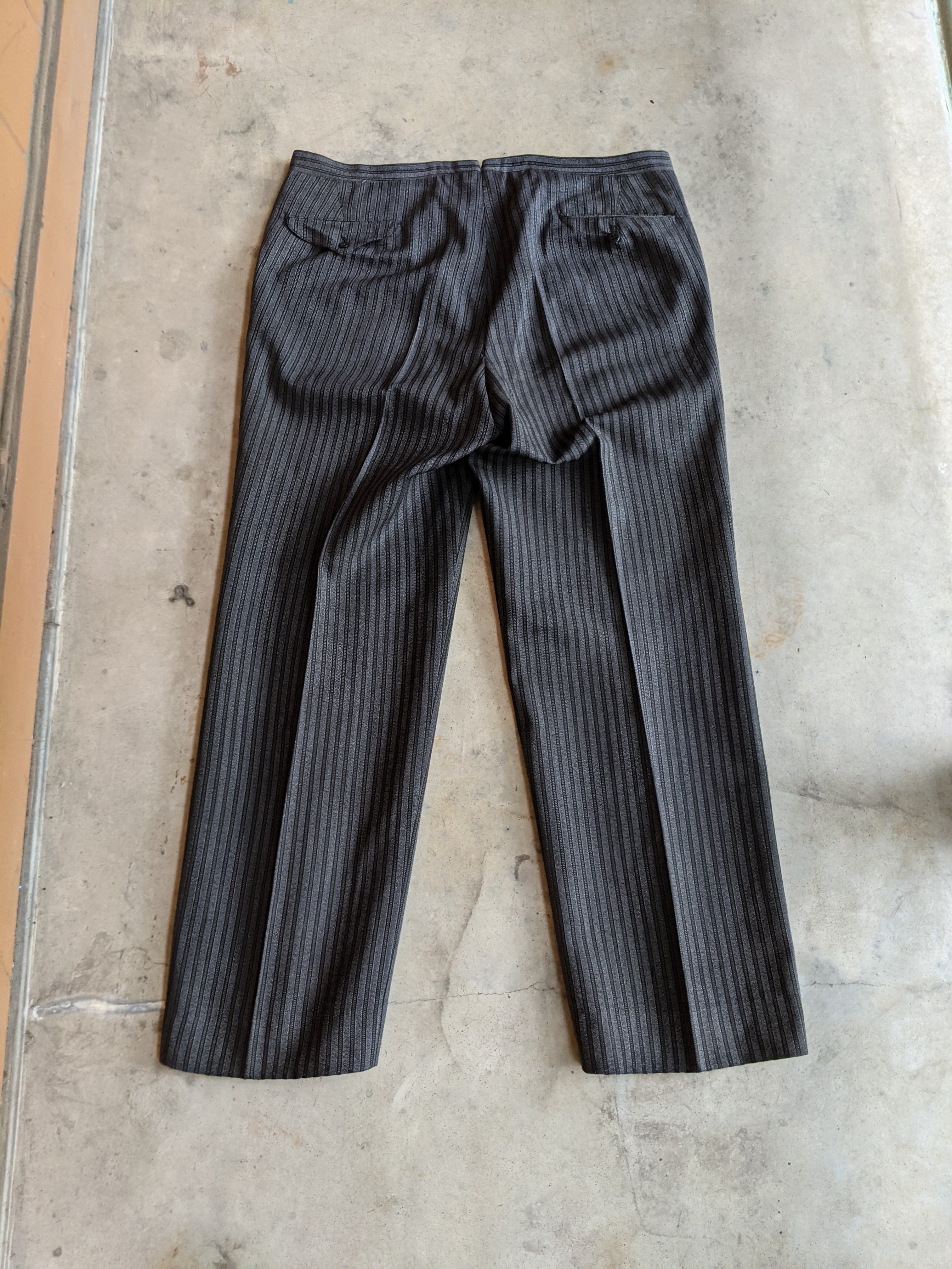 1920s-1930s Striped Wool Trousers | 39" Waist