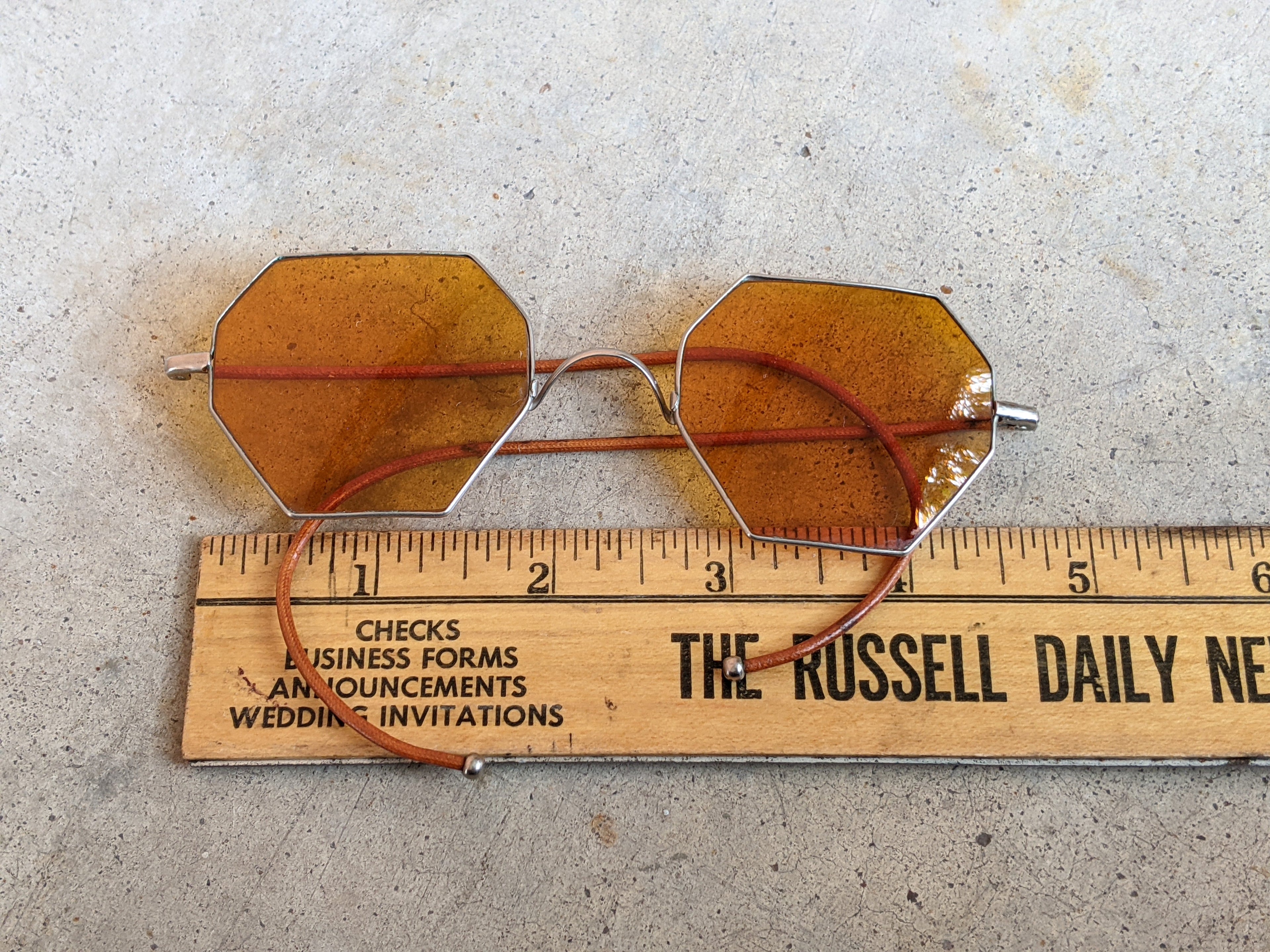 1930s Amber Tinted Octagonal Sunglasses