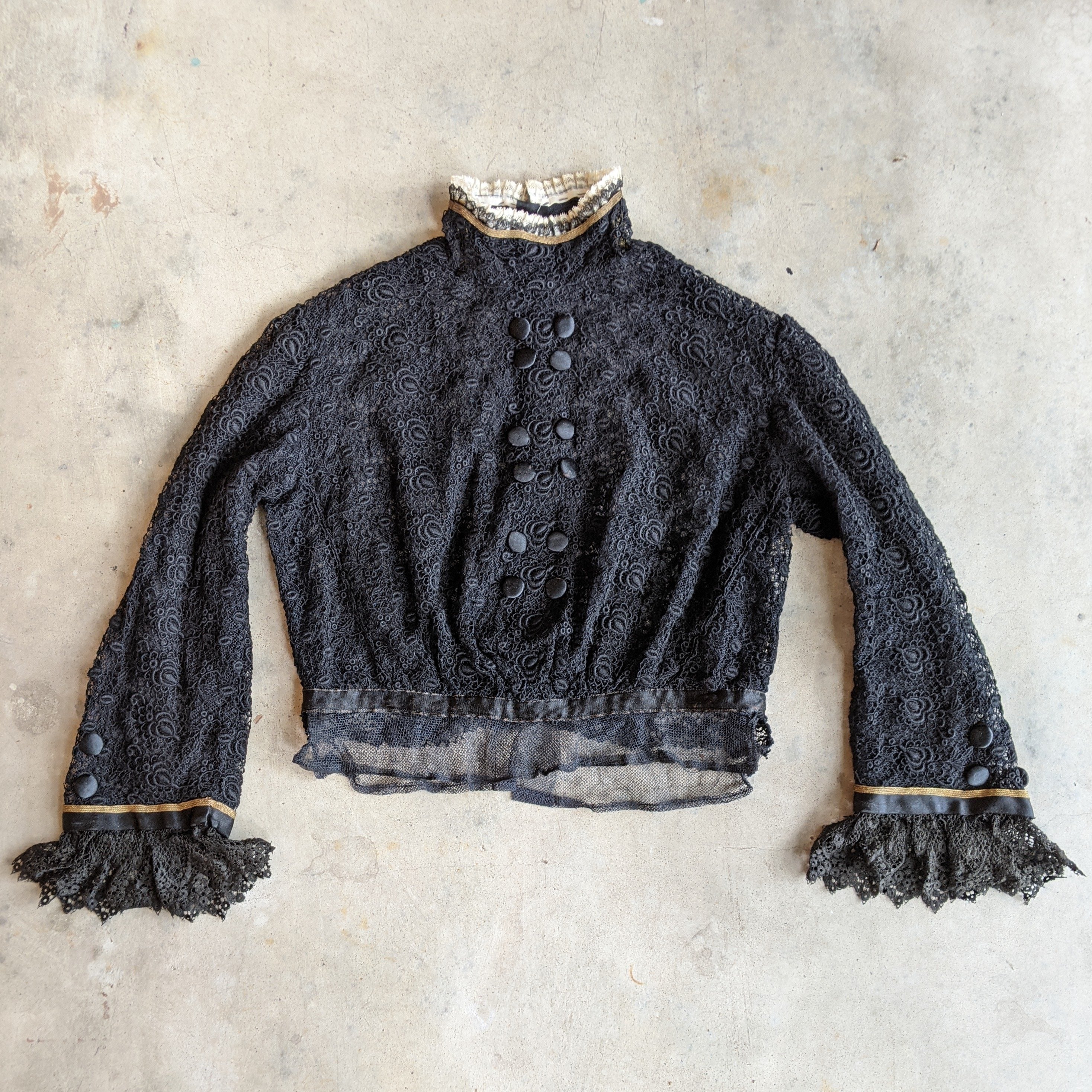 1910s Black Lace Blouse