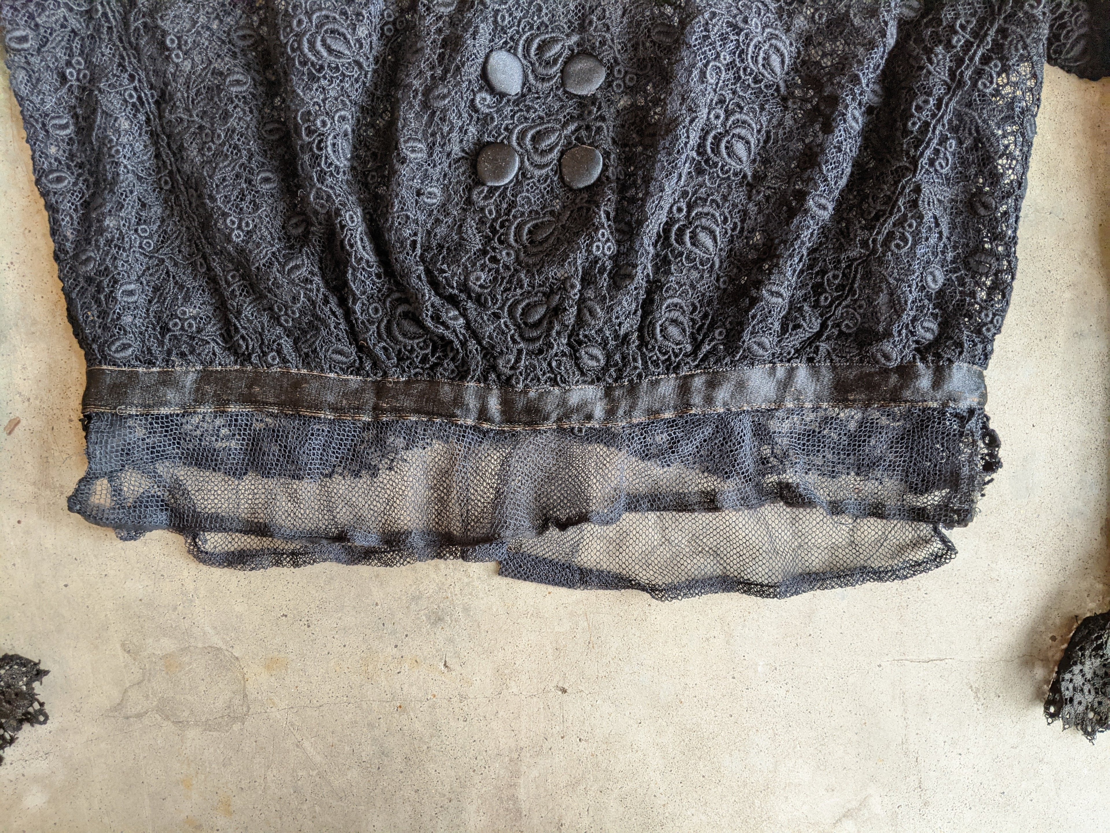 1910s Black Lace Blouse