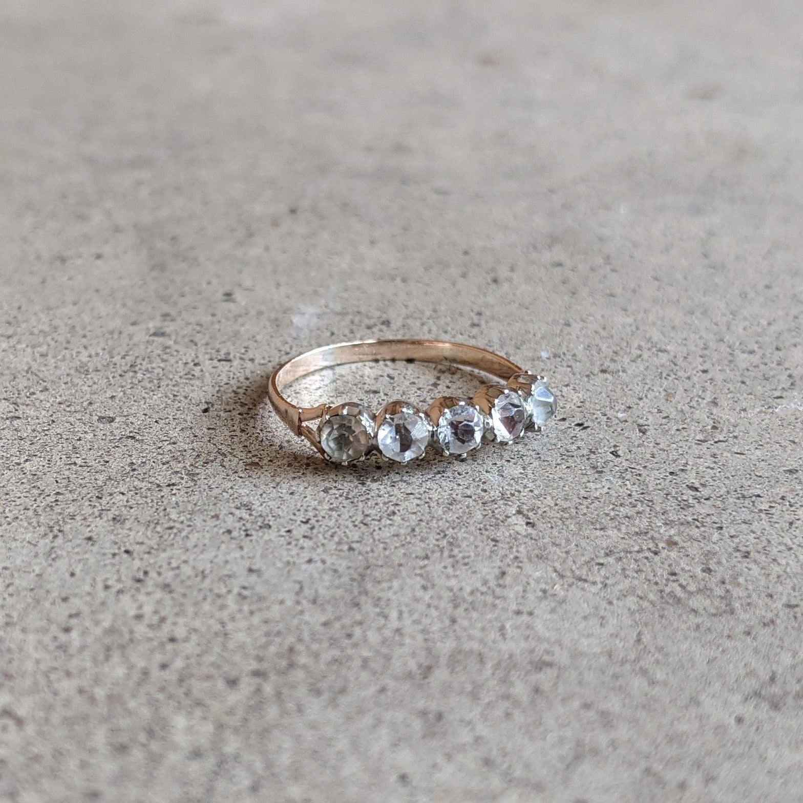 Georgian Black Dot Paste Gold + Silver Ring
