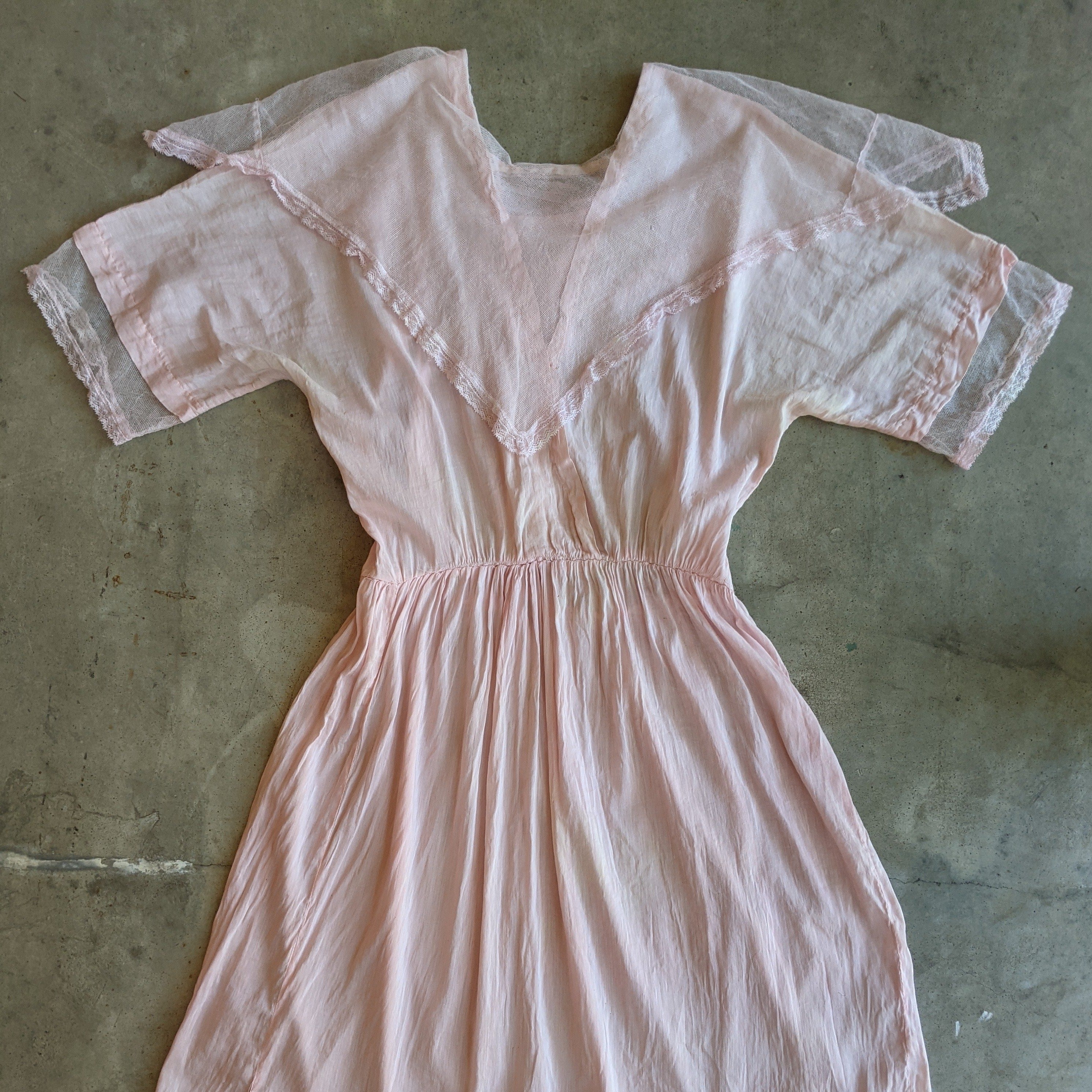 1910s Pink Cotton Dress