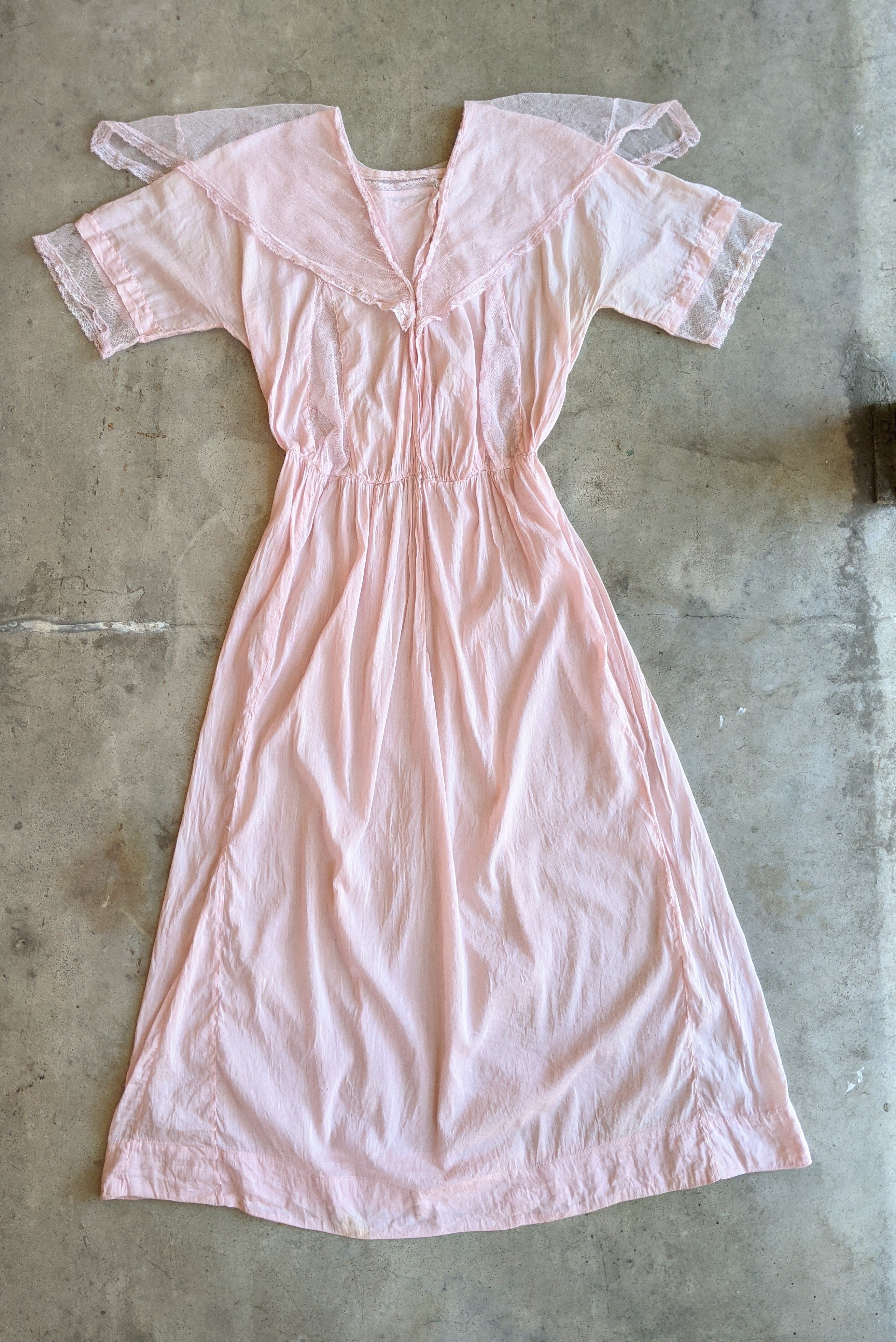 1910s Pink Cotton Dress