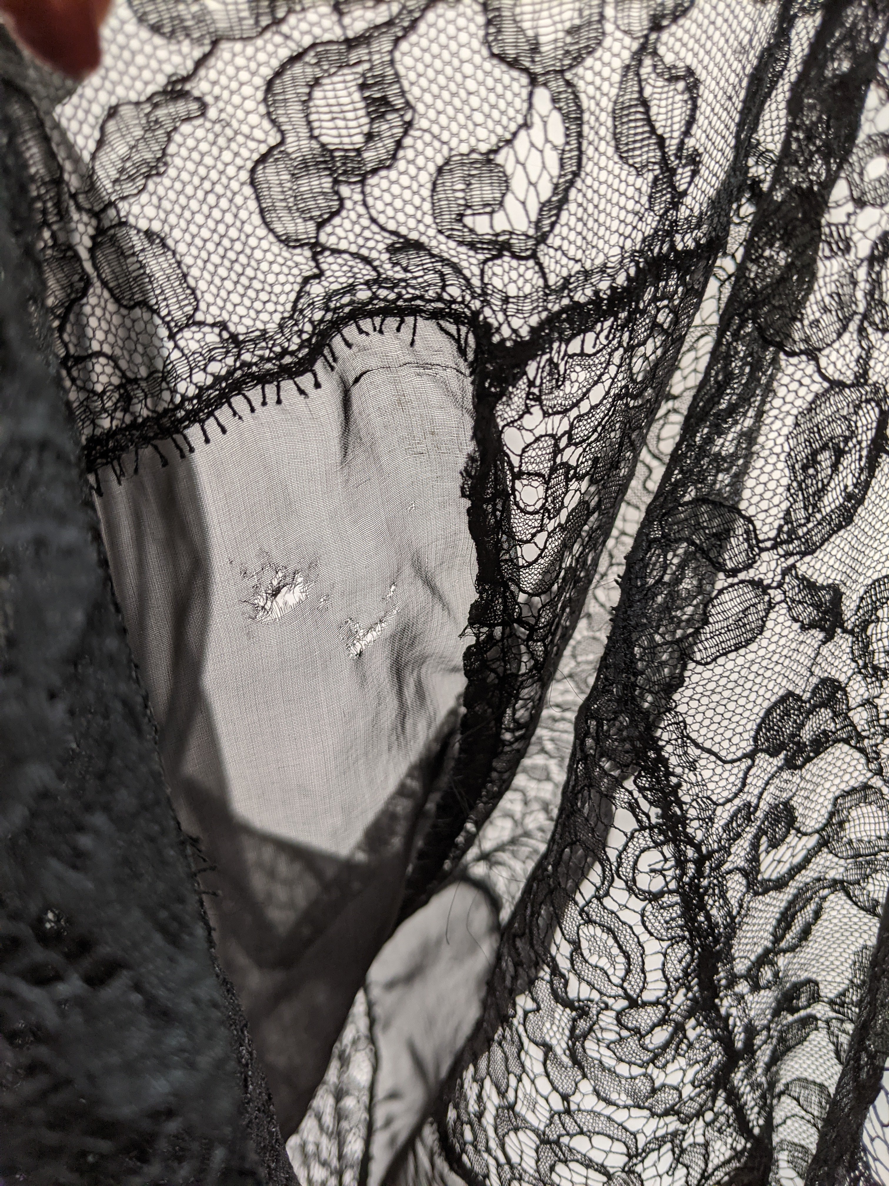 1930s Black Silk + Lace Dress
