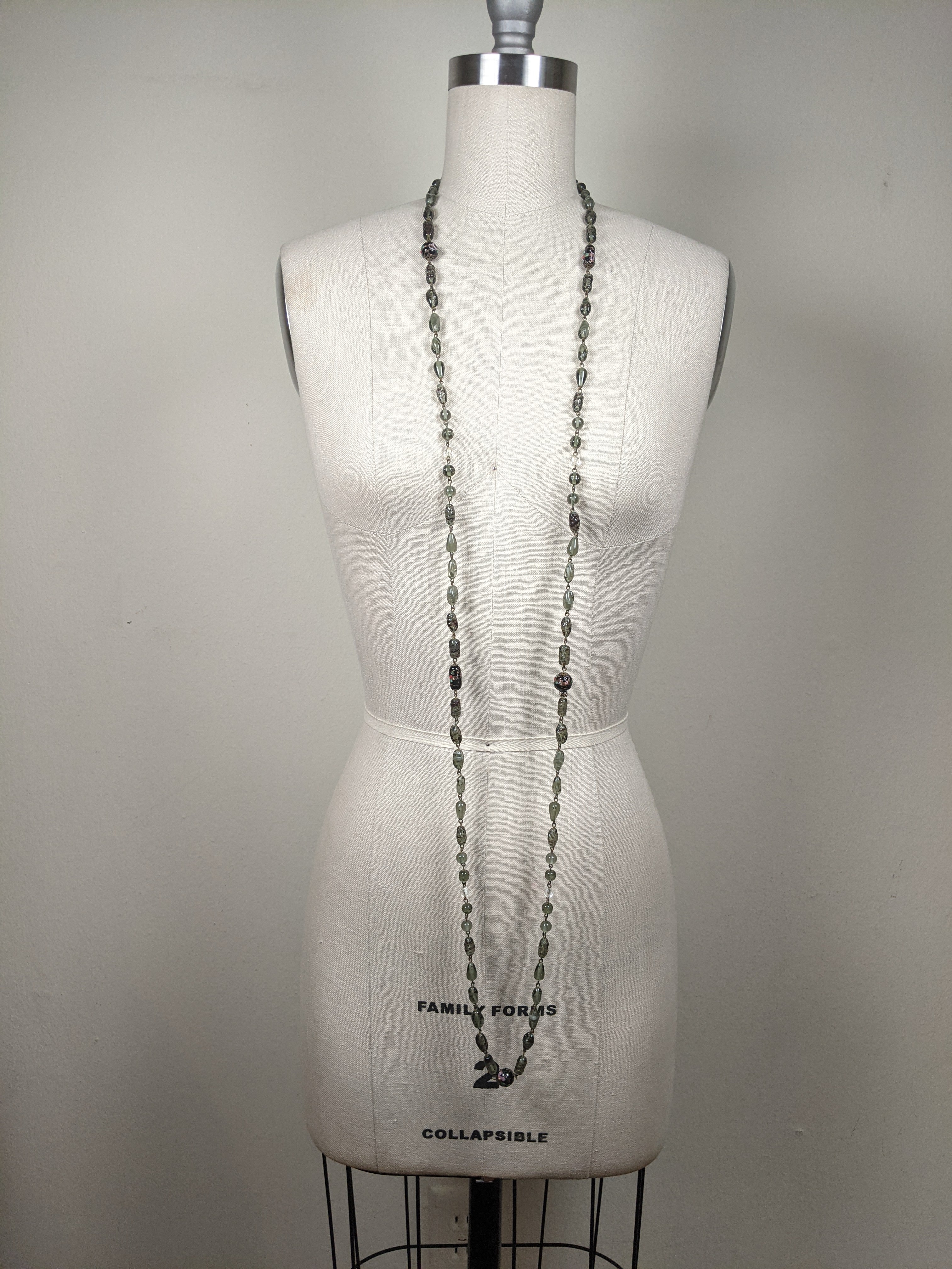 1920s-1930s Venetian Glass Necklace | 61"
