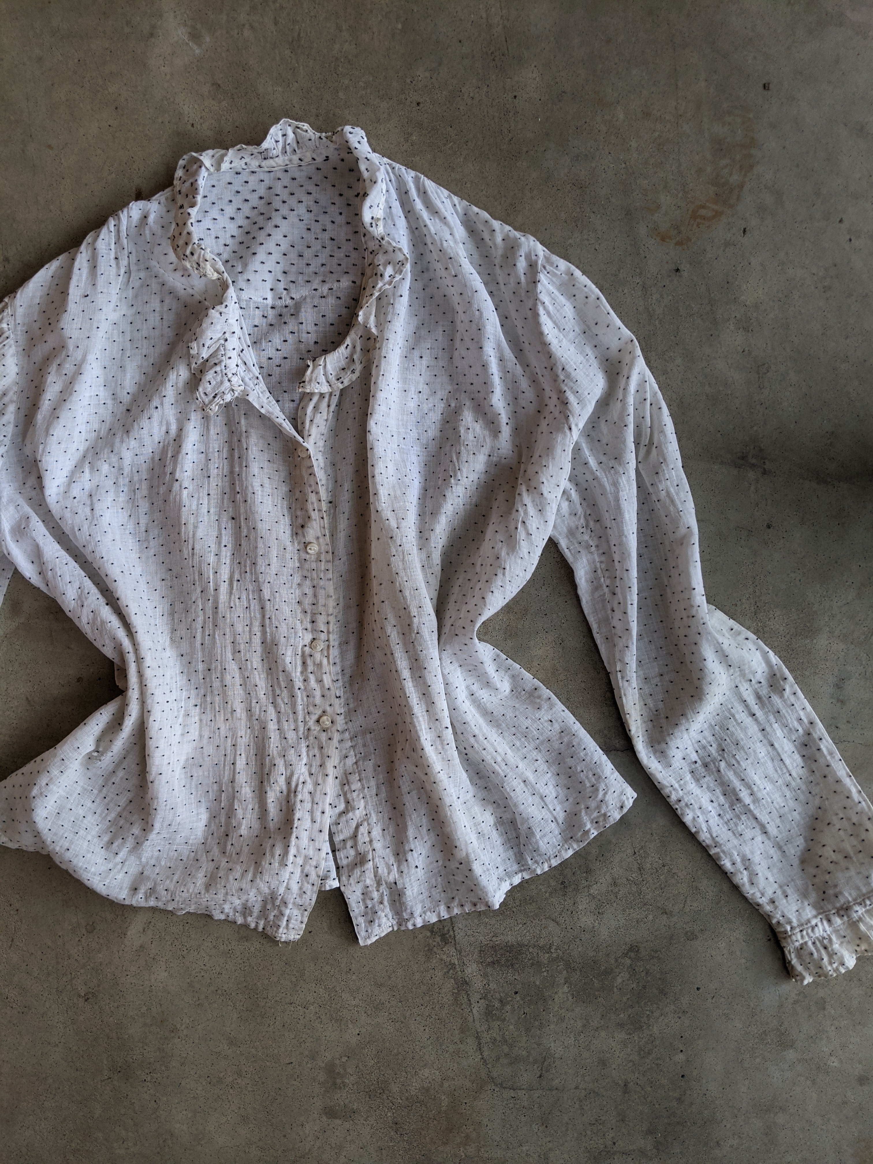 1900s-1910s Swiss Dot Shirt Waist