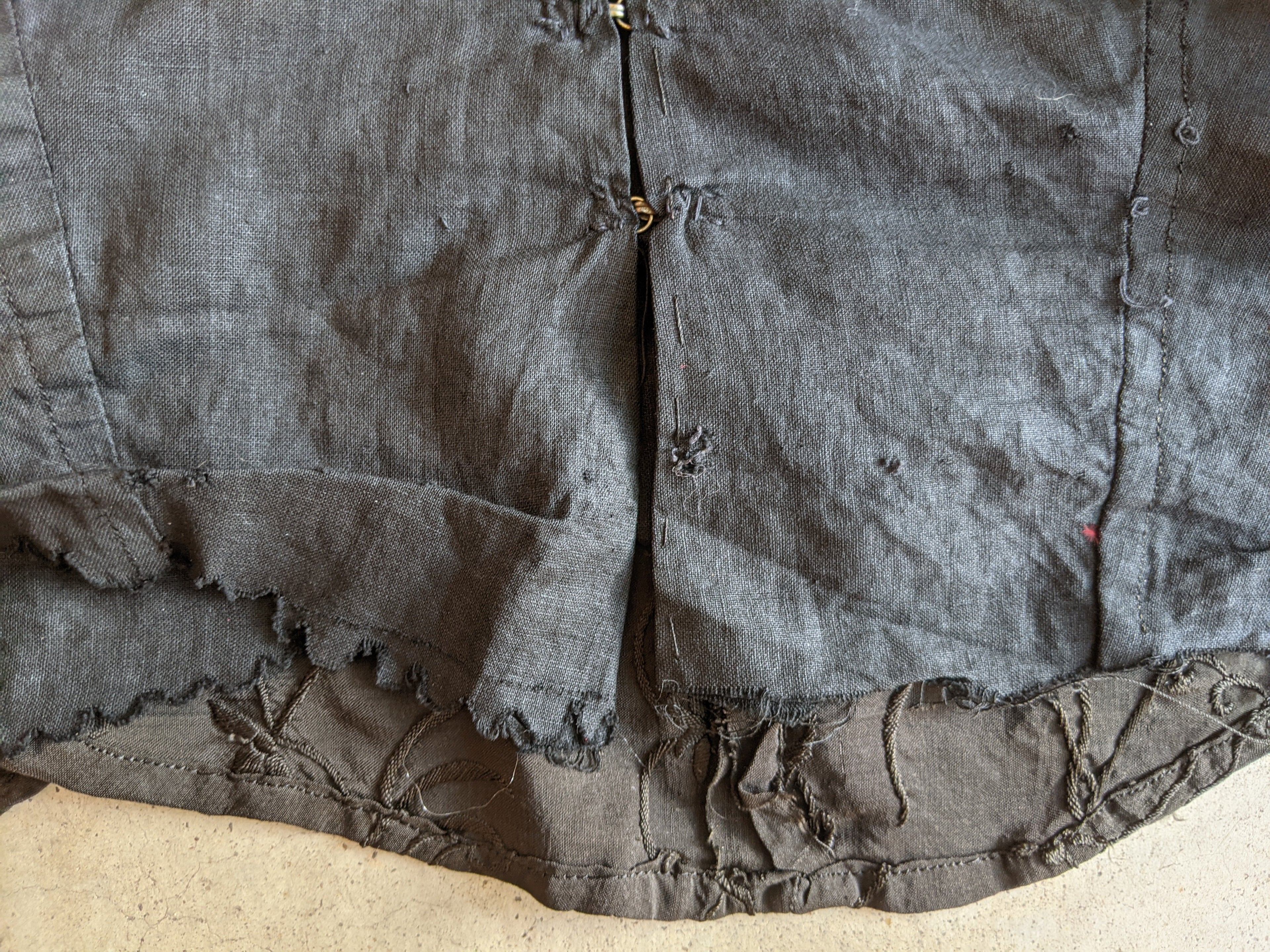 1900s Black Silk Bishop Sleeve Wrap Blouse