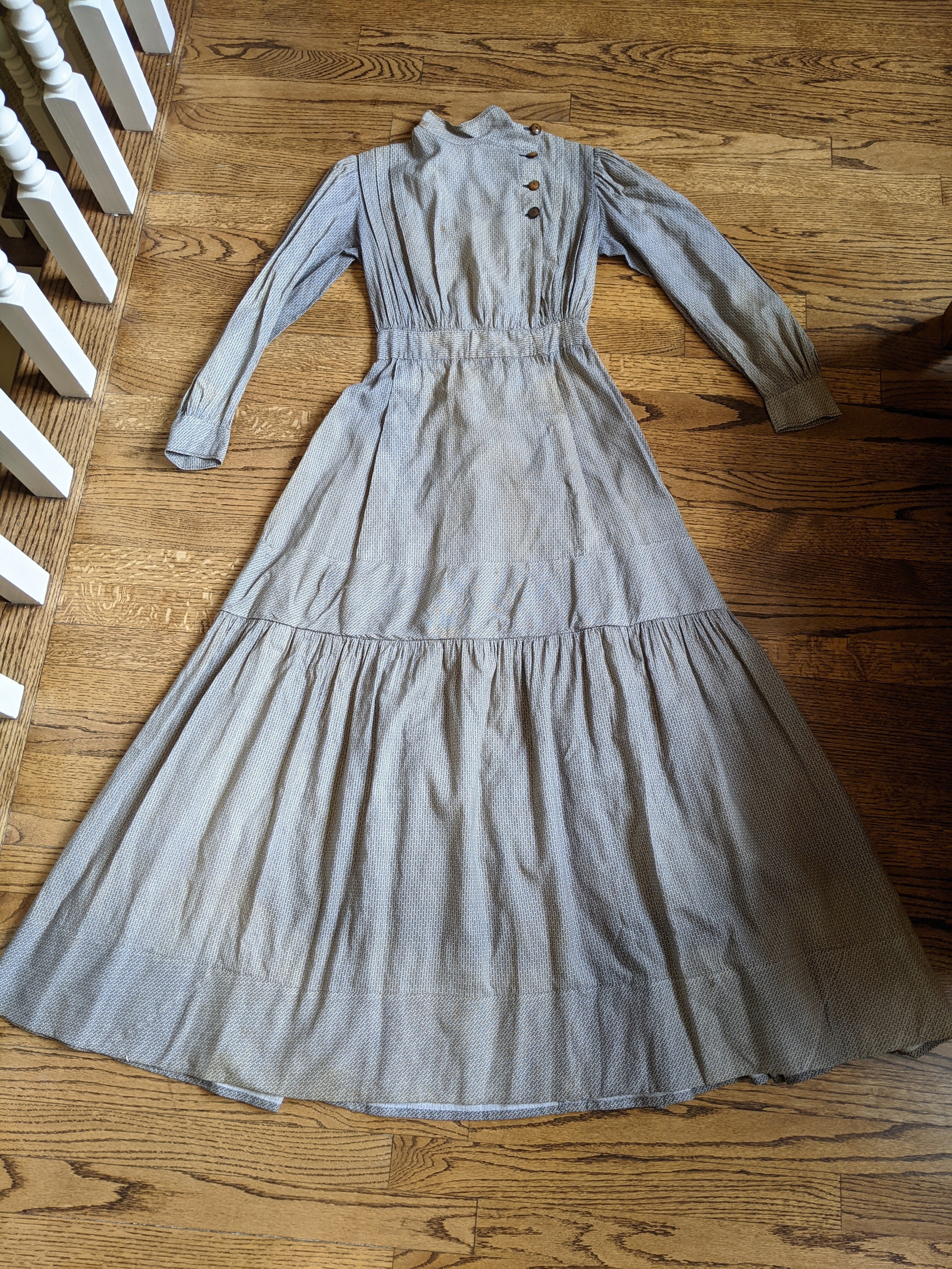 1900s Black + White Cotton Dress
