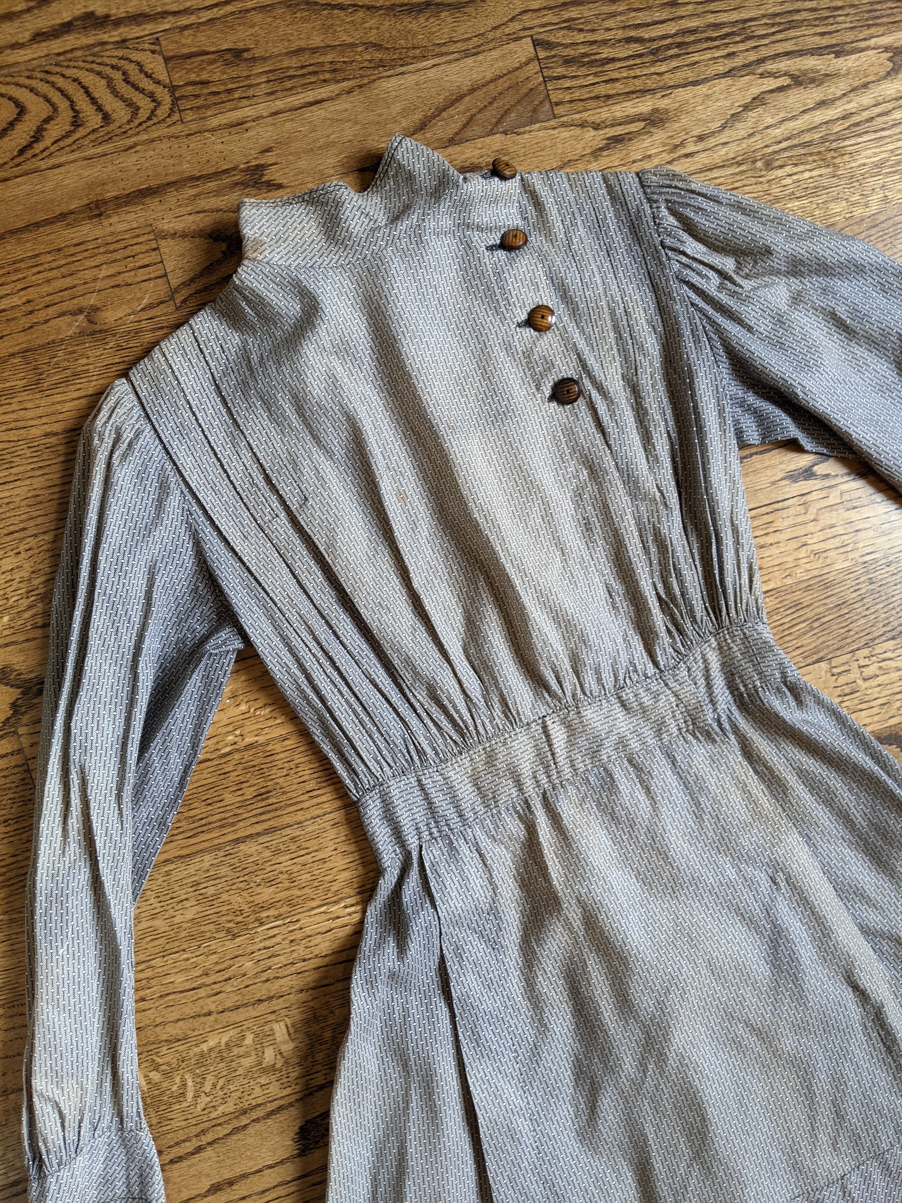 1900s Black + White Cotton Dress