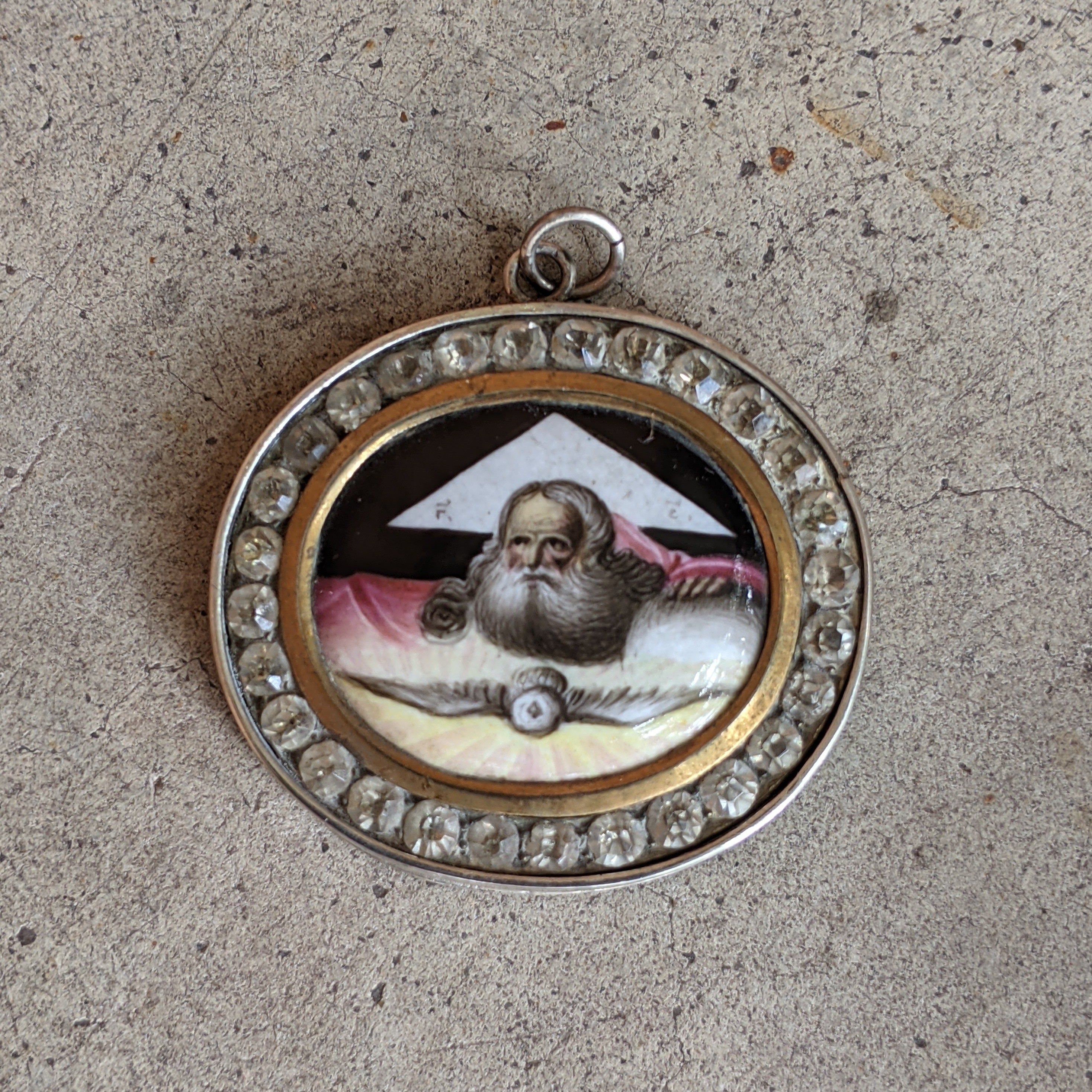Early 19th c. Rock Crystal Silver Pendant