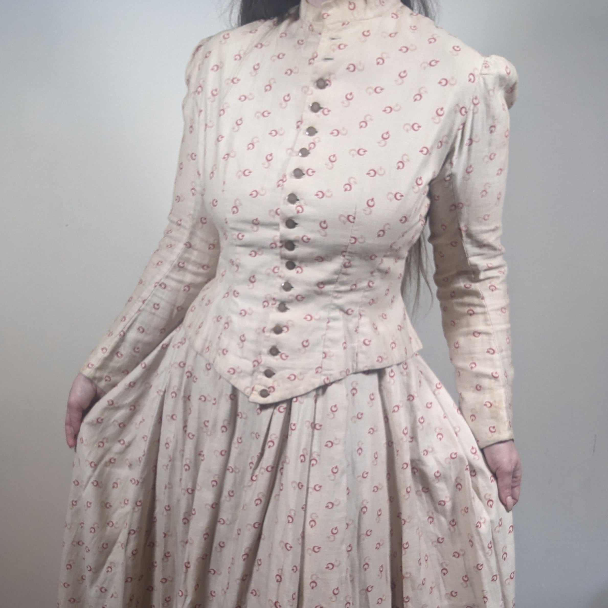 1880s Soft Cotton Printed Dress