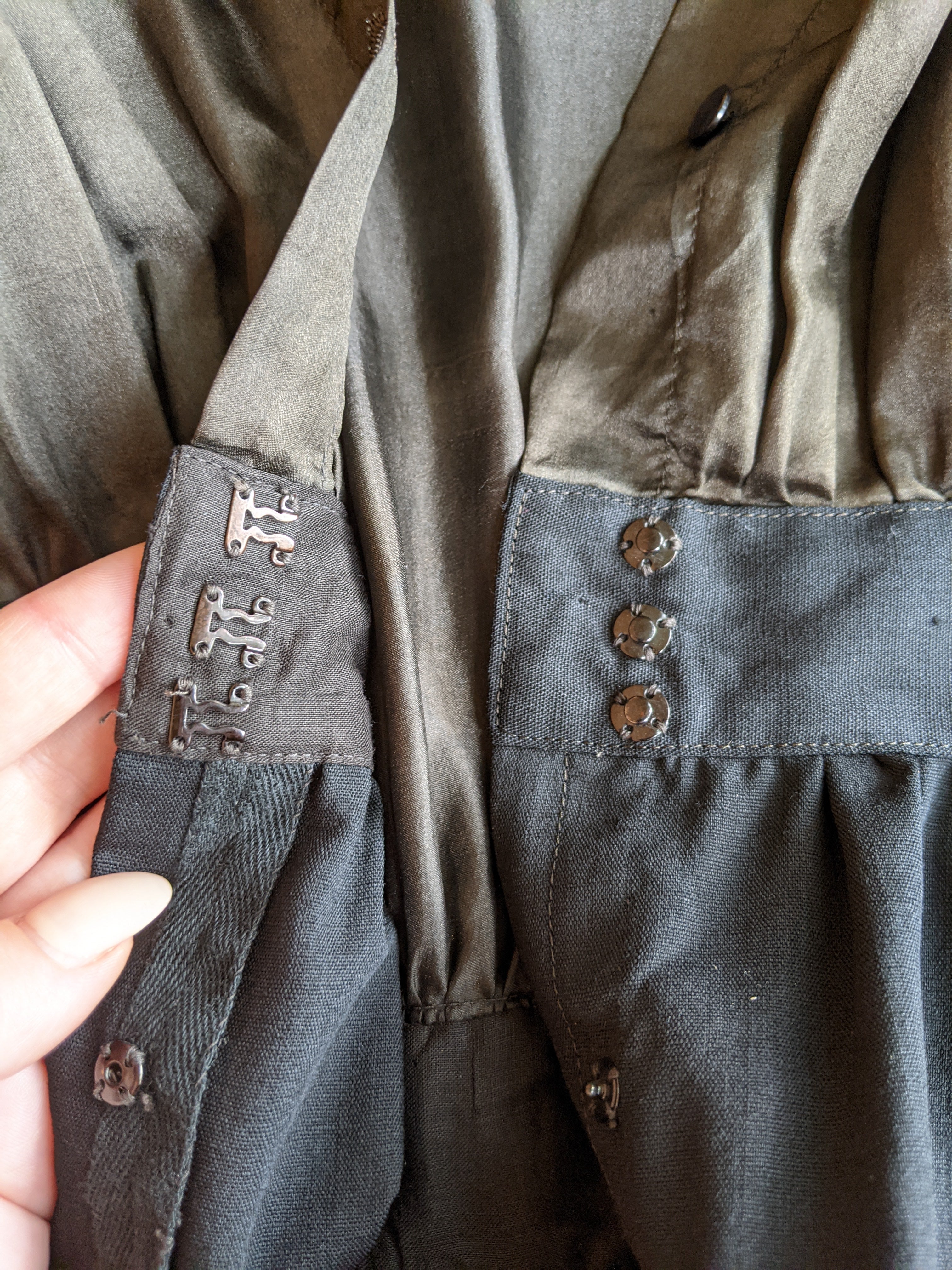 1910s Black Silk + Wool Dress