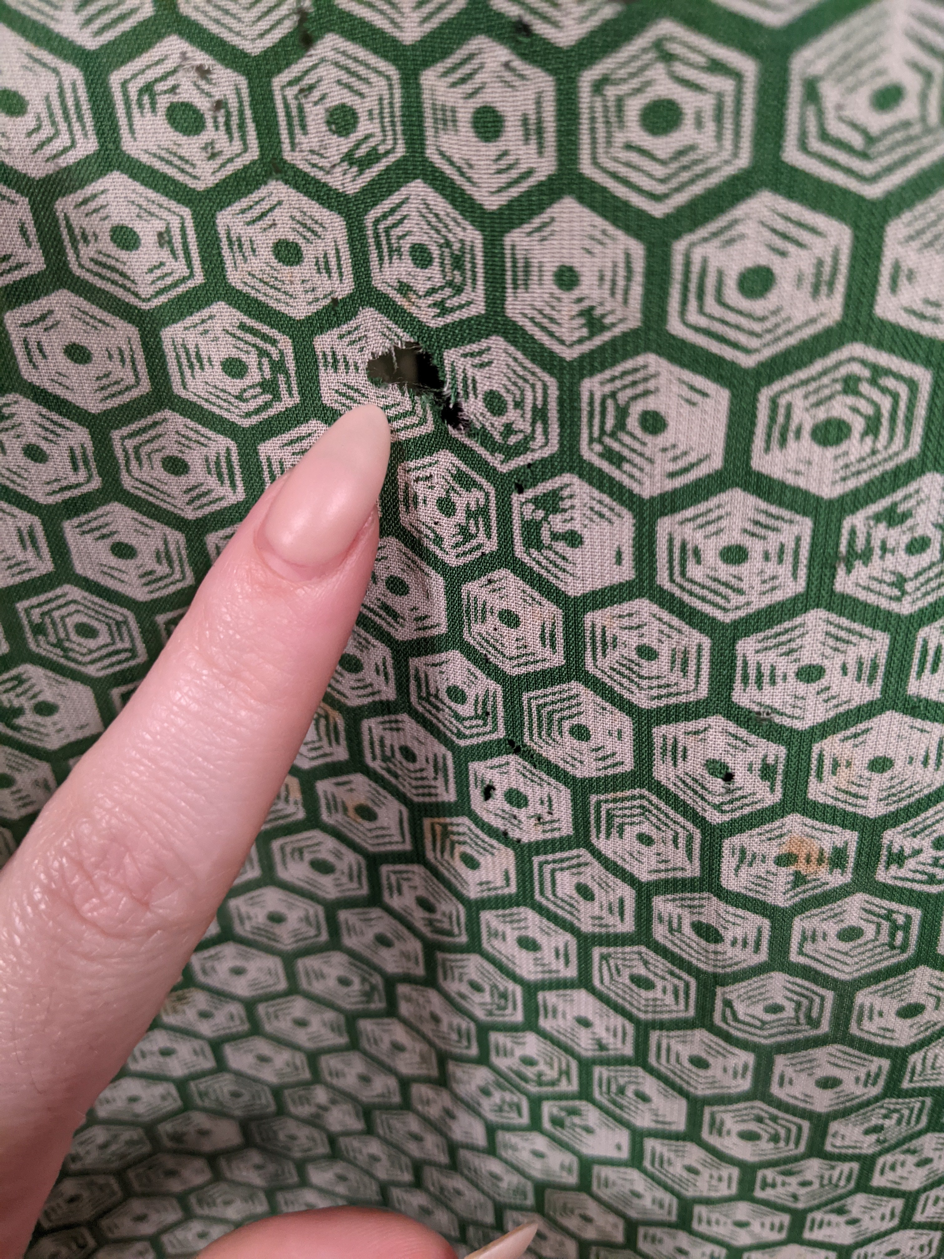 1930s Rayon Spiderweb Novelty Print Dress