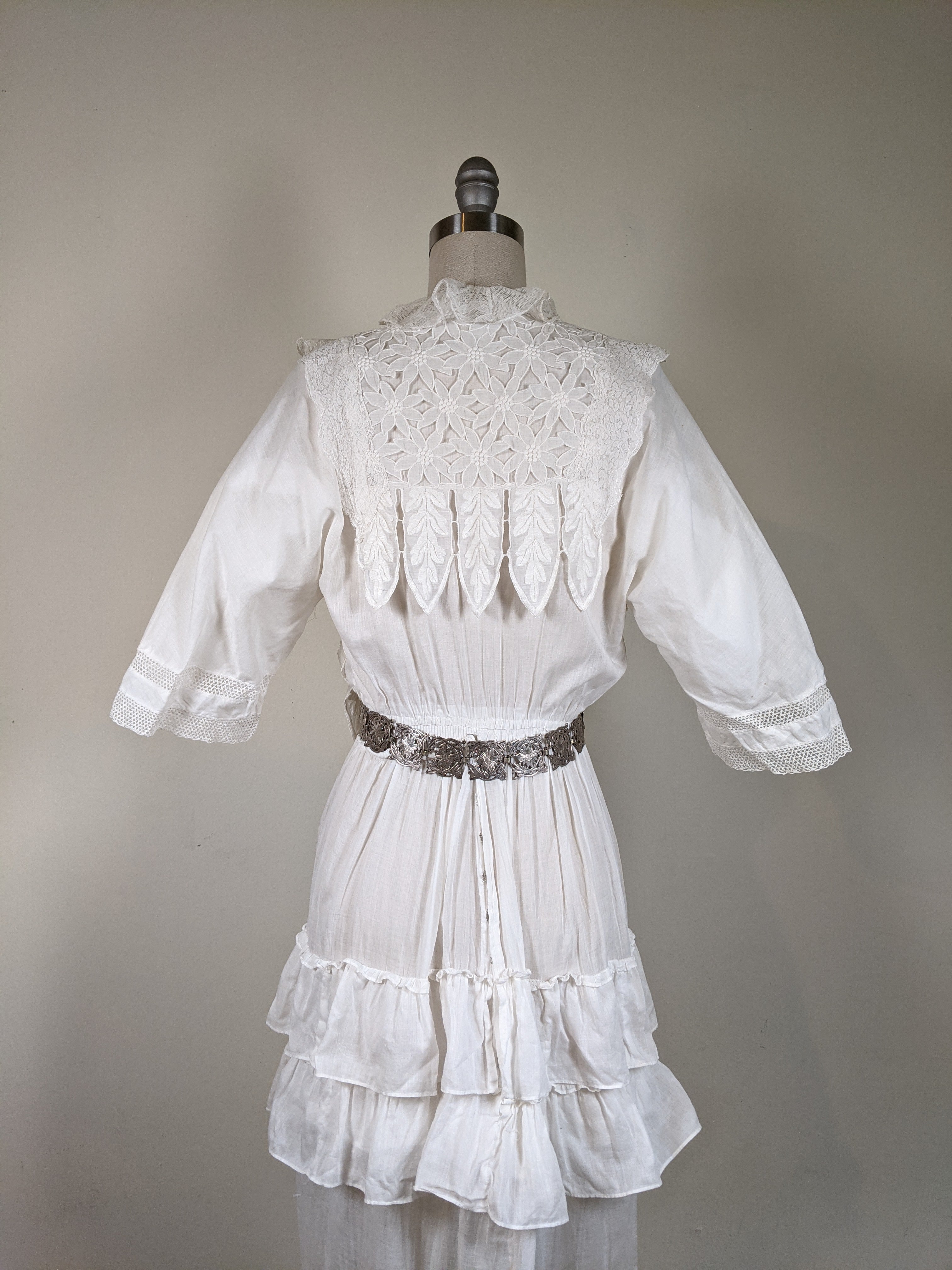 1910s Flower Motif Lingerie Dress
