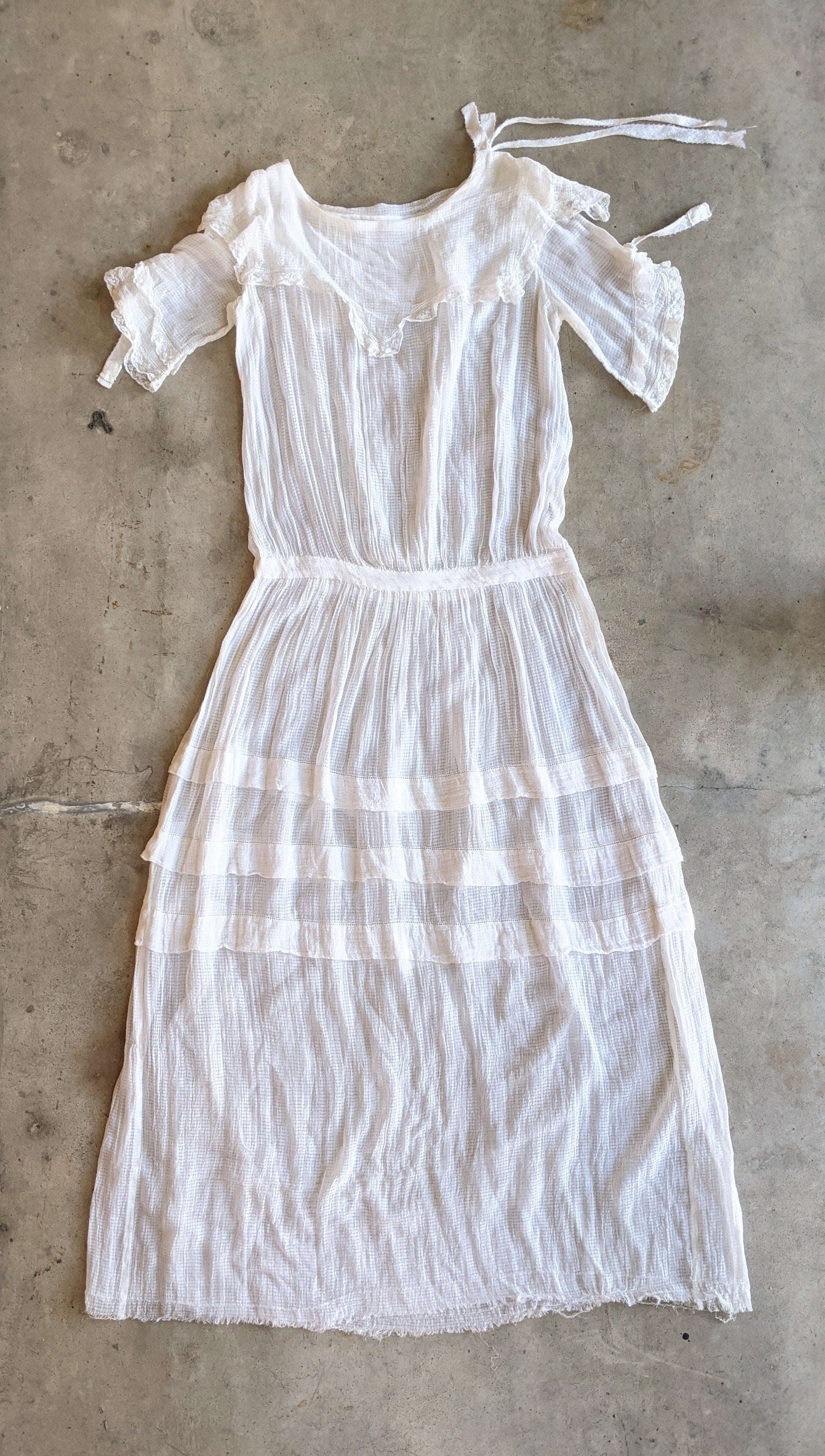 C. 1920s Cotton Gauze Dress